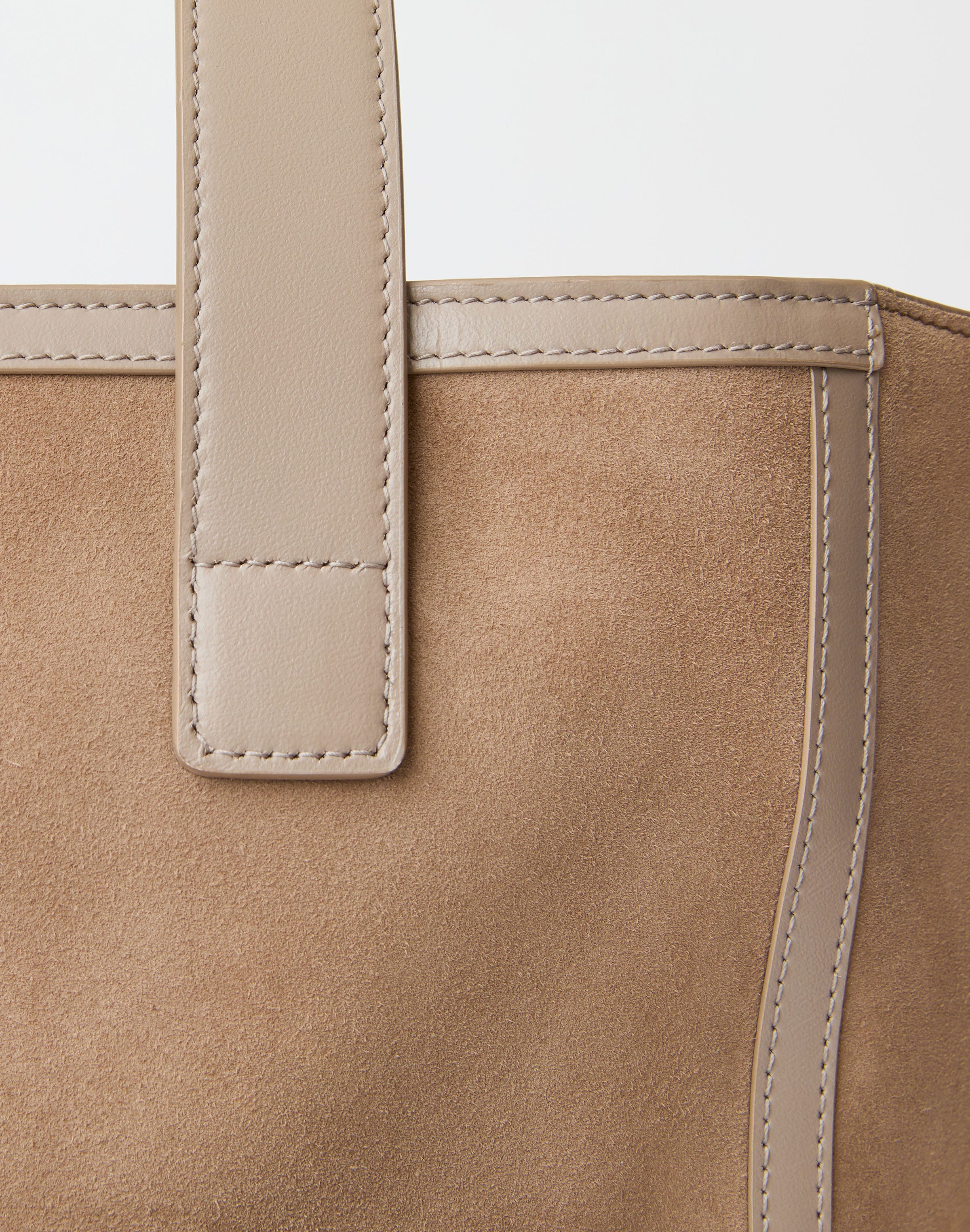 Suede & Leather L Tote—Small