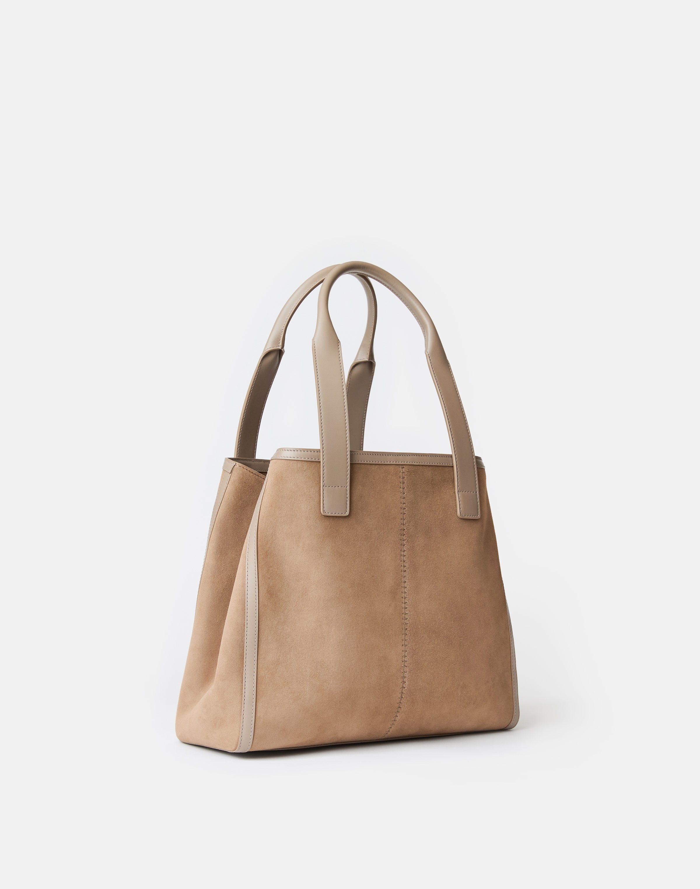 Suede & Leather L Tote—Small