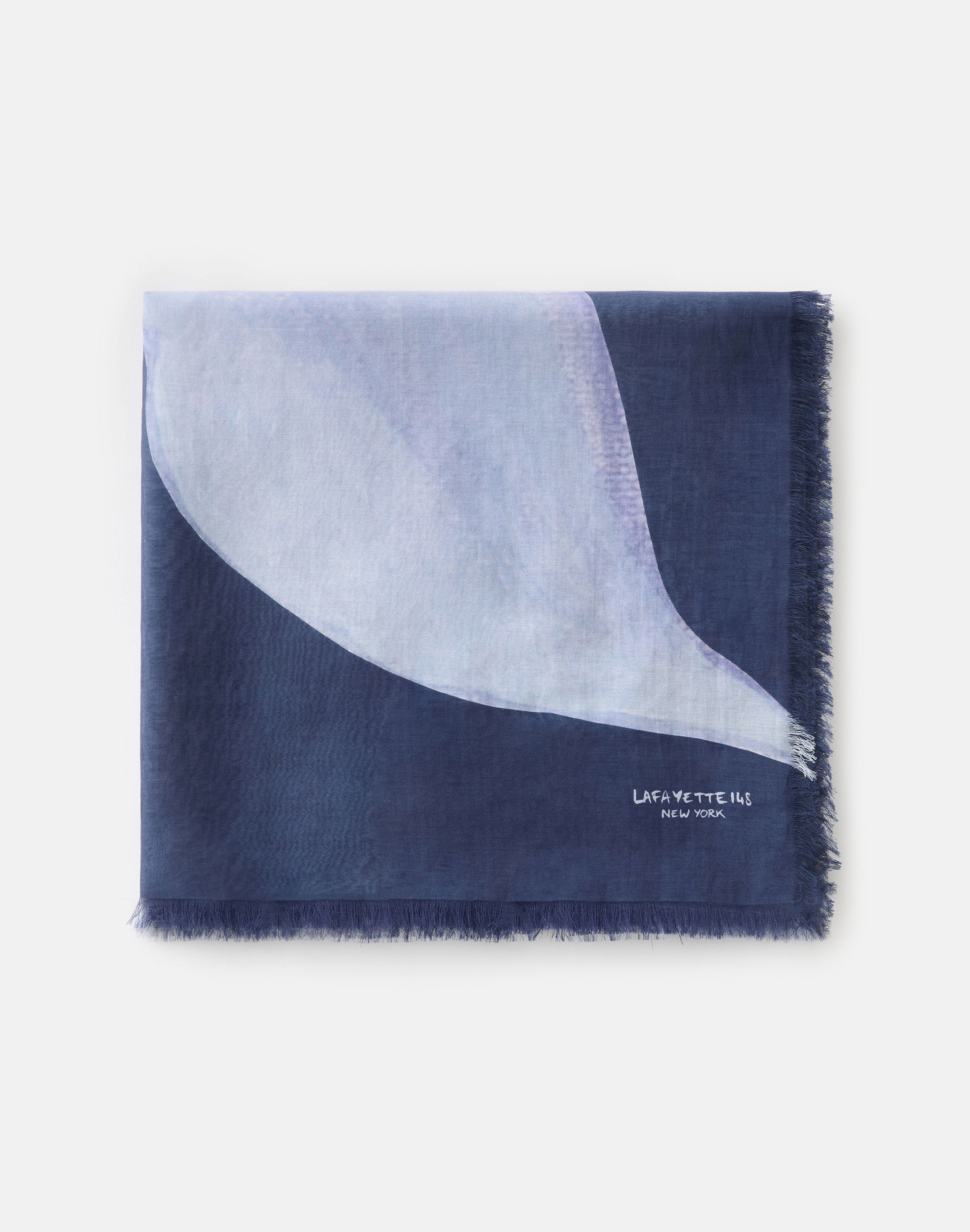 Iris Print Cotton-Silk Voile Scarf