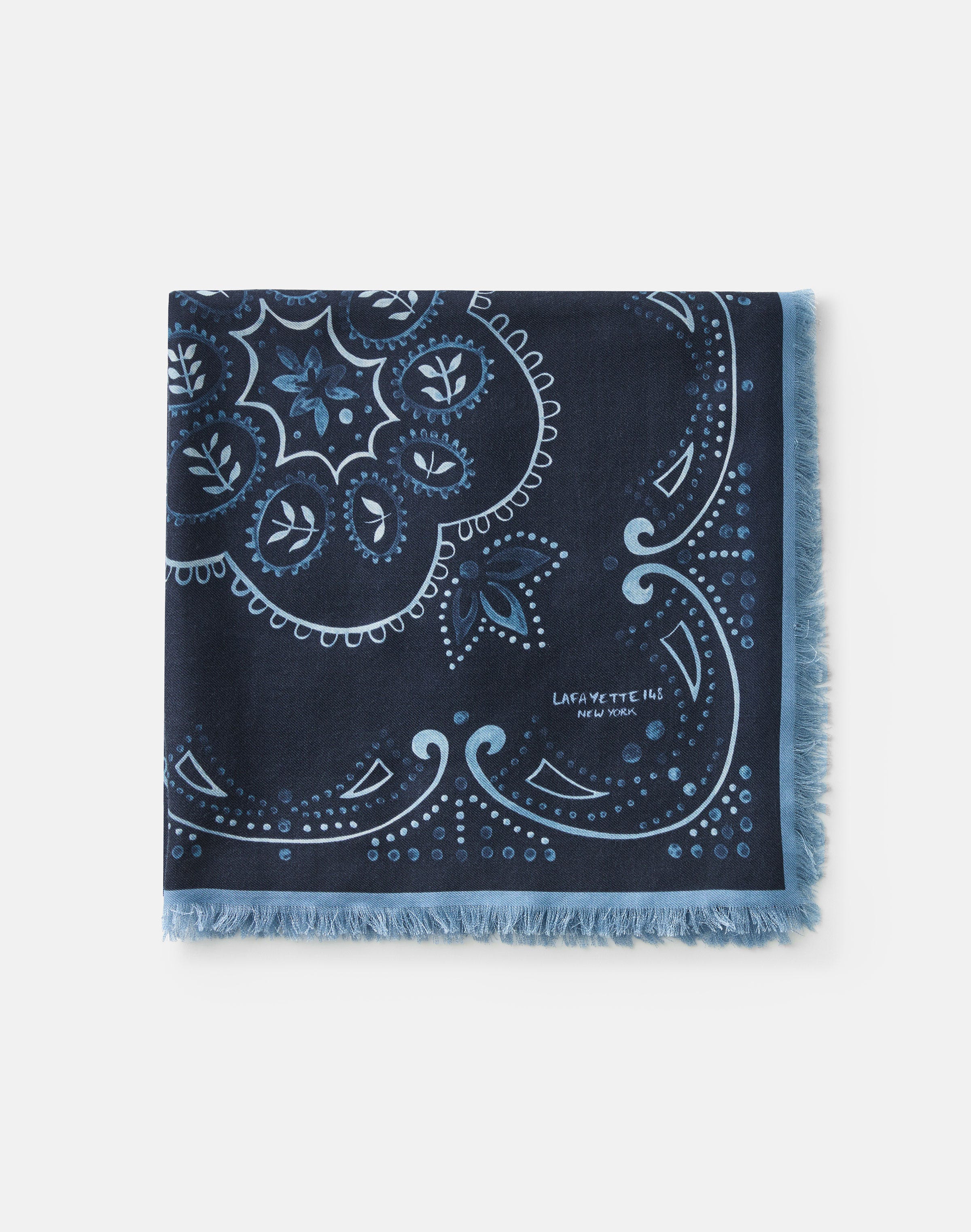 Bandana Print Cashmere-Silk Scarf