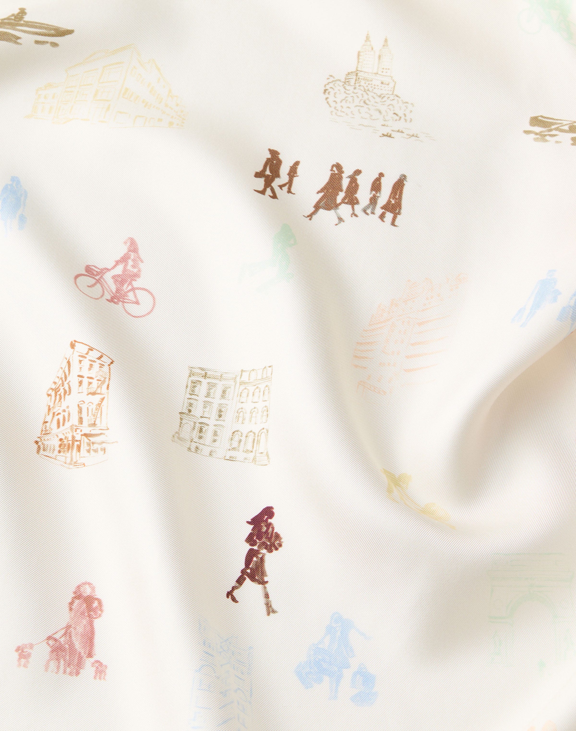 Manhattan Print Silk Twill Button Blouse