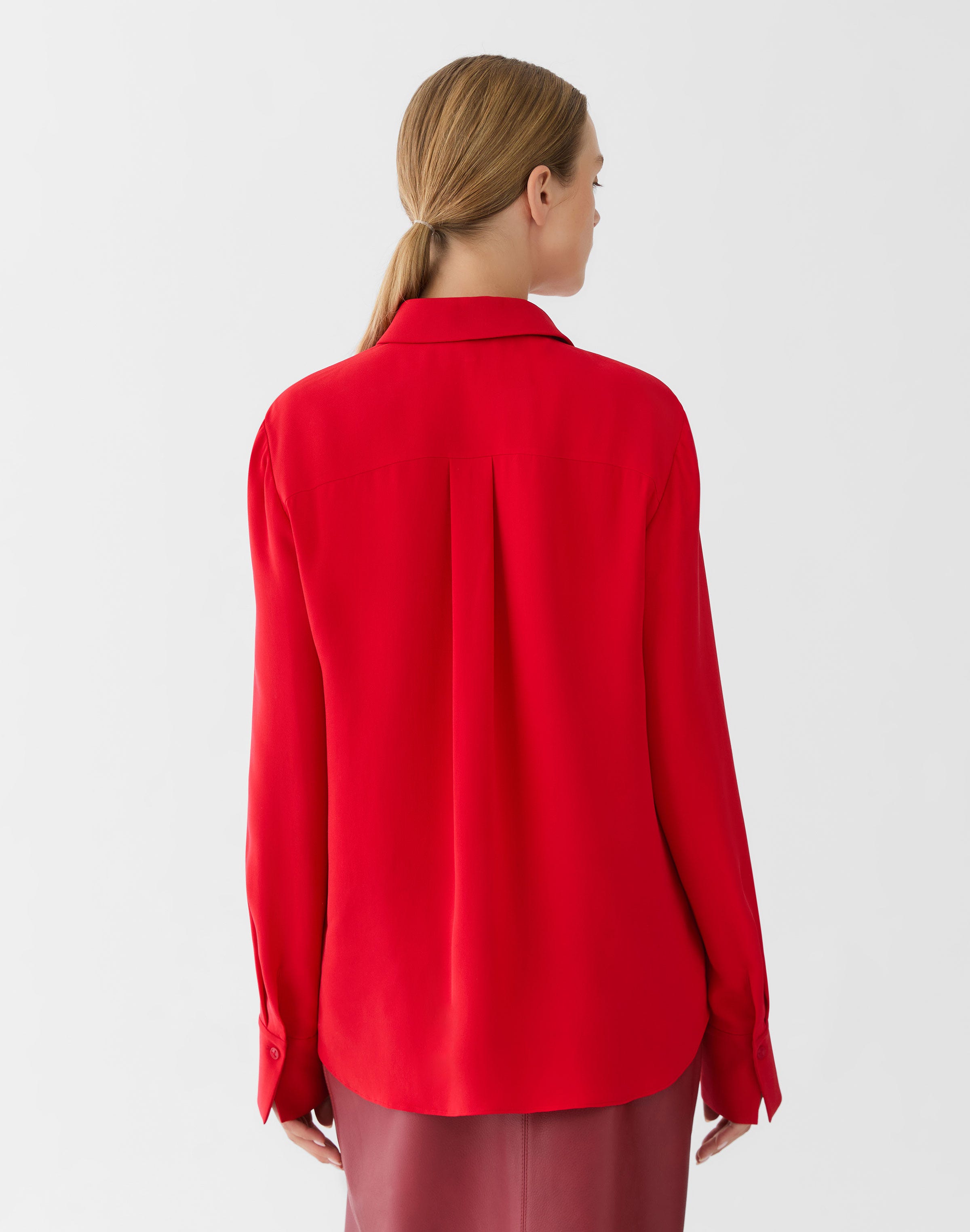 Plus-Size Silk Georgette Button Blouse