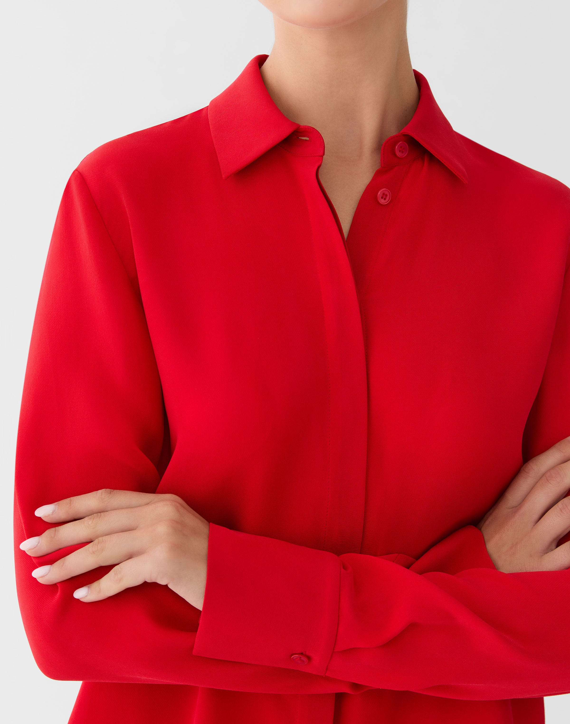 Plus-Size Silk Georgette Button Blouse