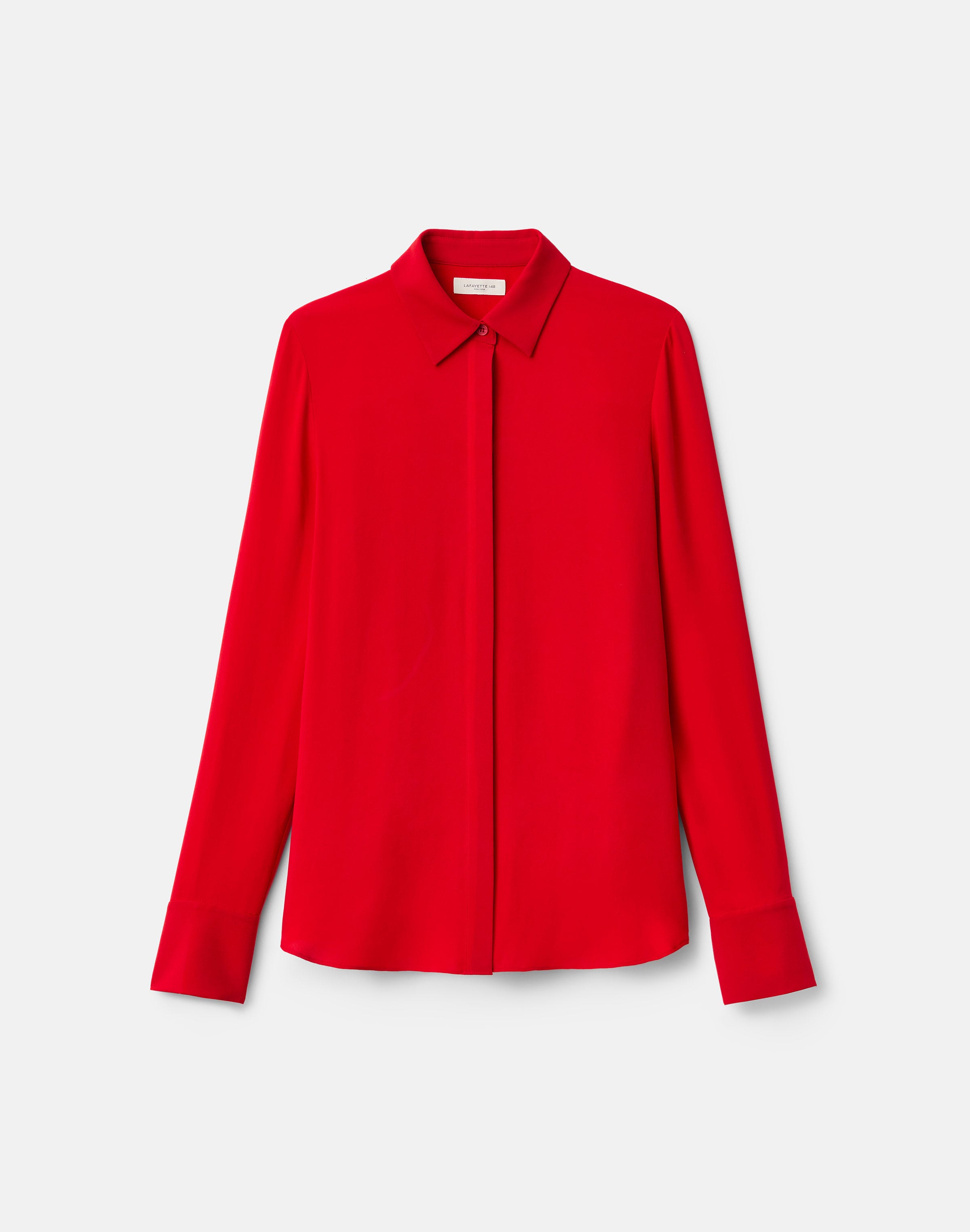 Plus-Size Silk Georgette Button Blouse