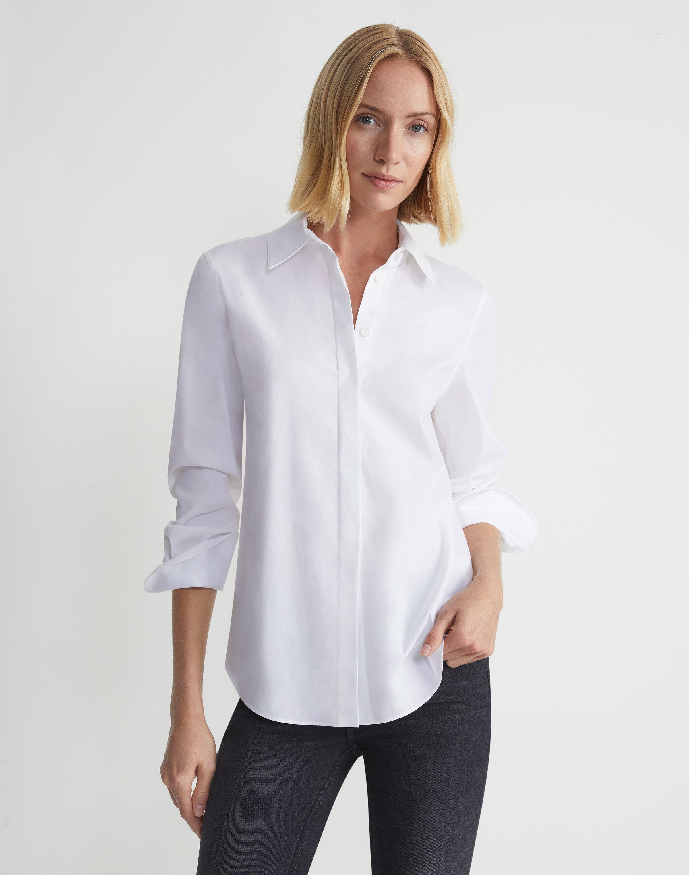 Stretch Cotton Straight Shirt