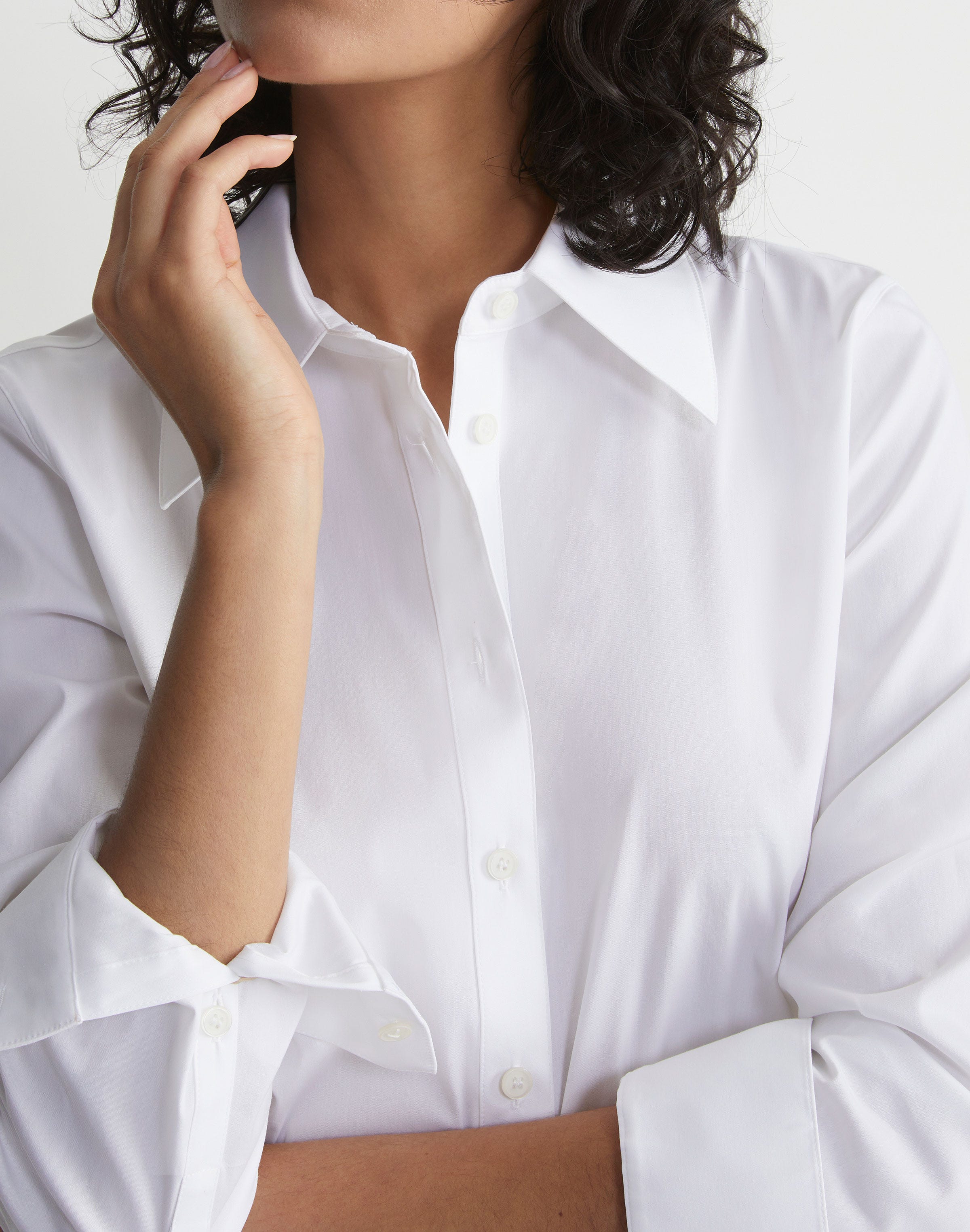 Petite Stretch Cotton Slim Shirt