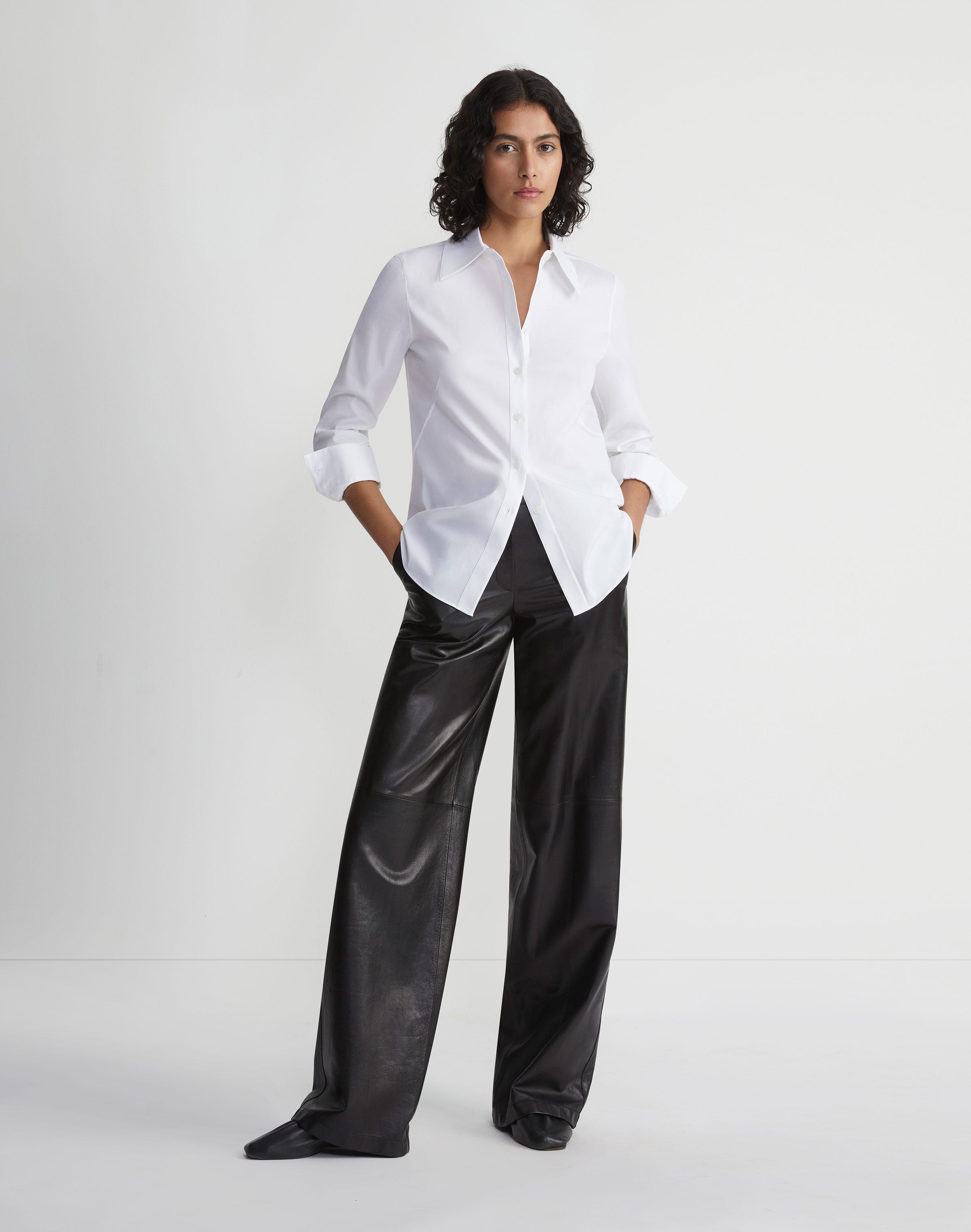 Petite Stretch Cotton Slim Shirt