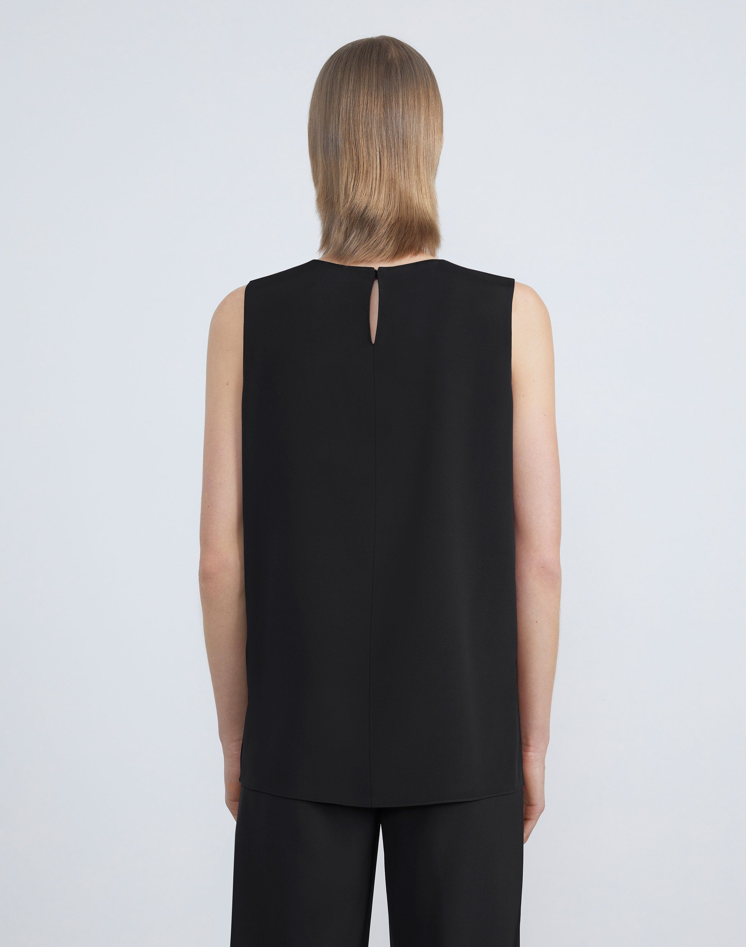 Silk Crepe De Chine Sleeveless Blouse