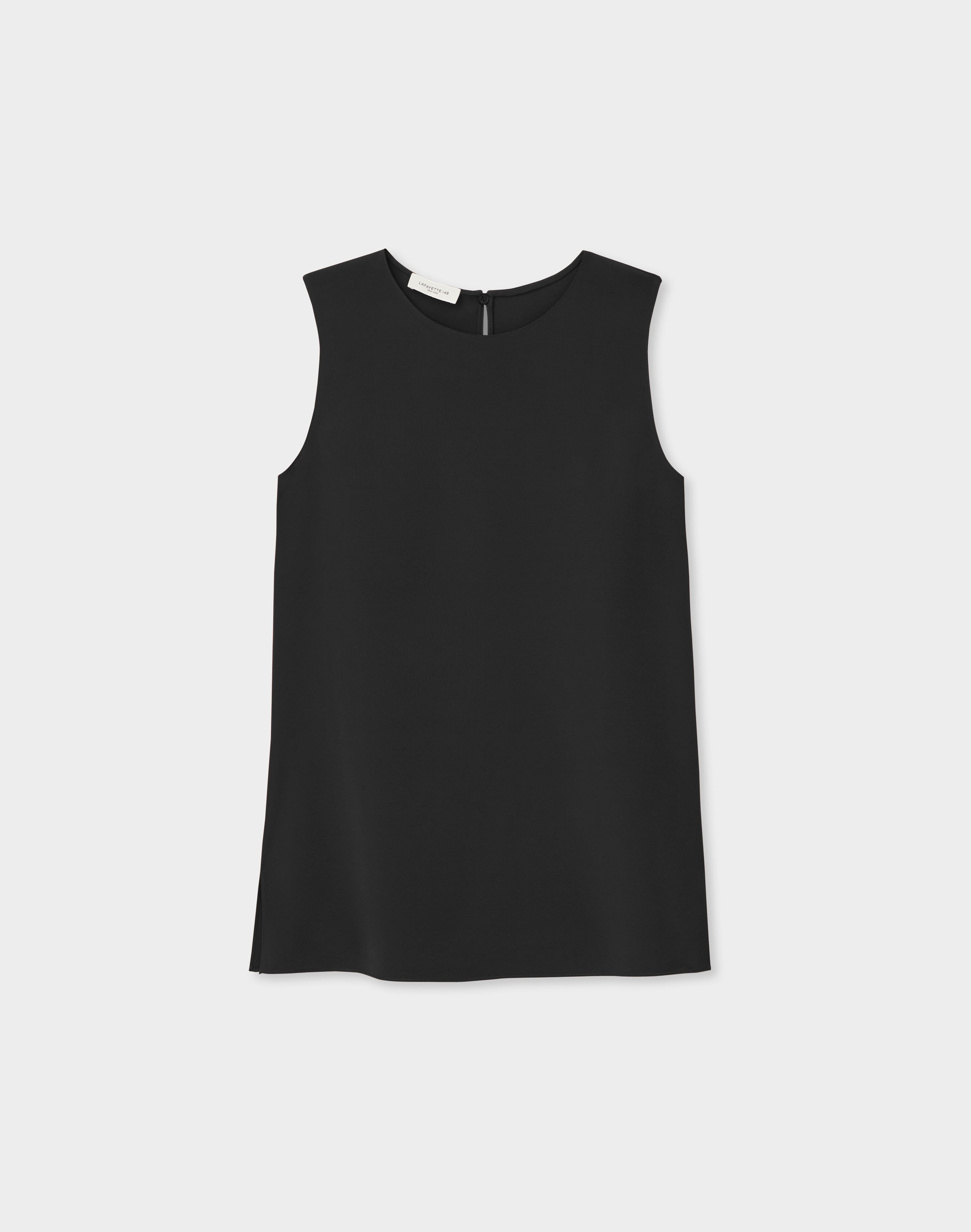 Petite Silk Crepe De Chine Sleeveless Blouse