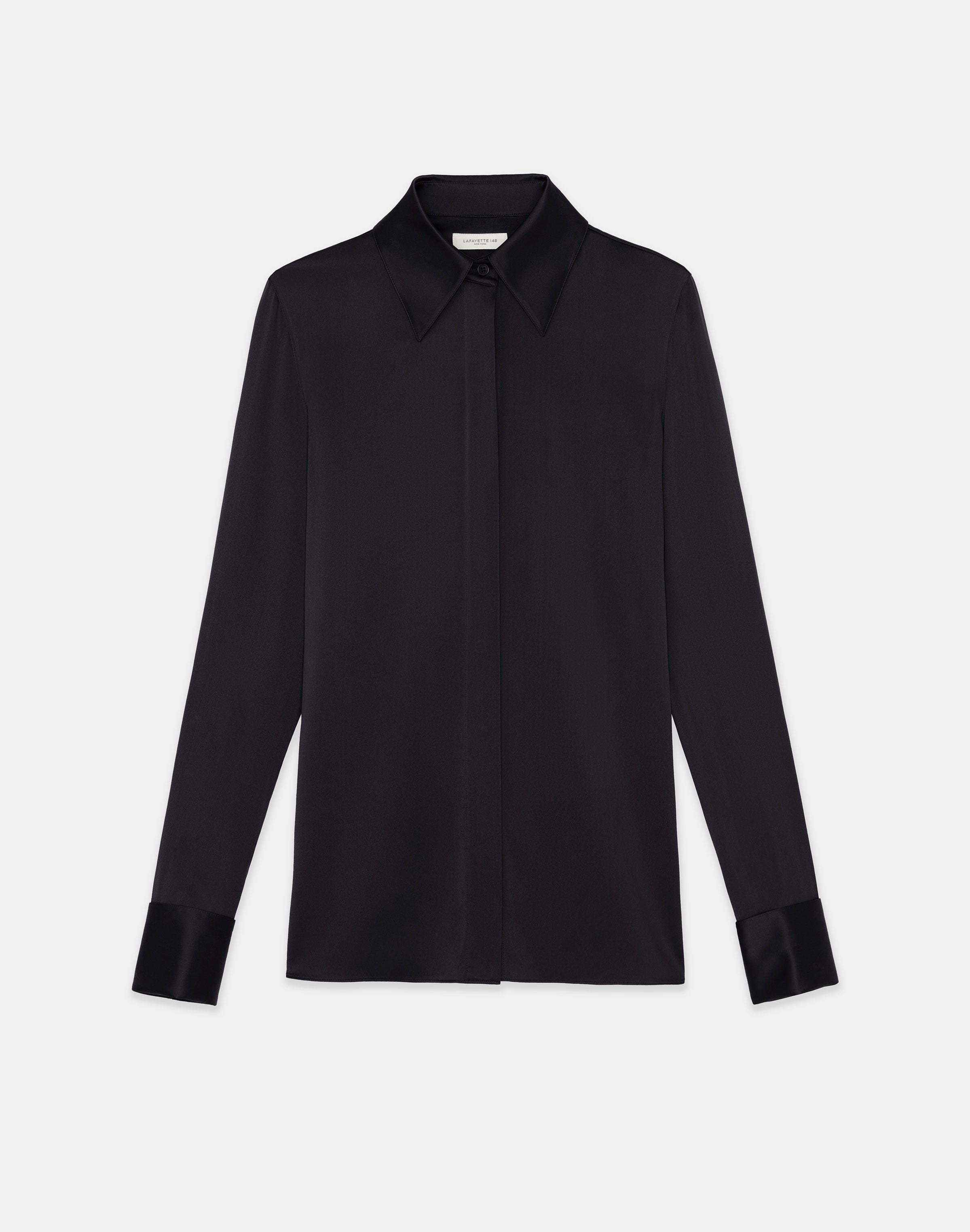 Petite Silk Charmeuse French Cuff Blouse