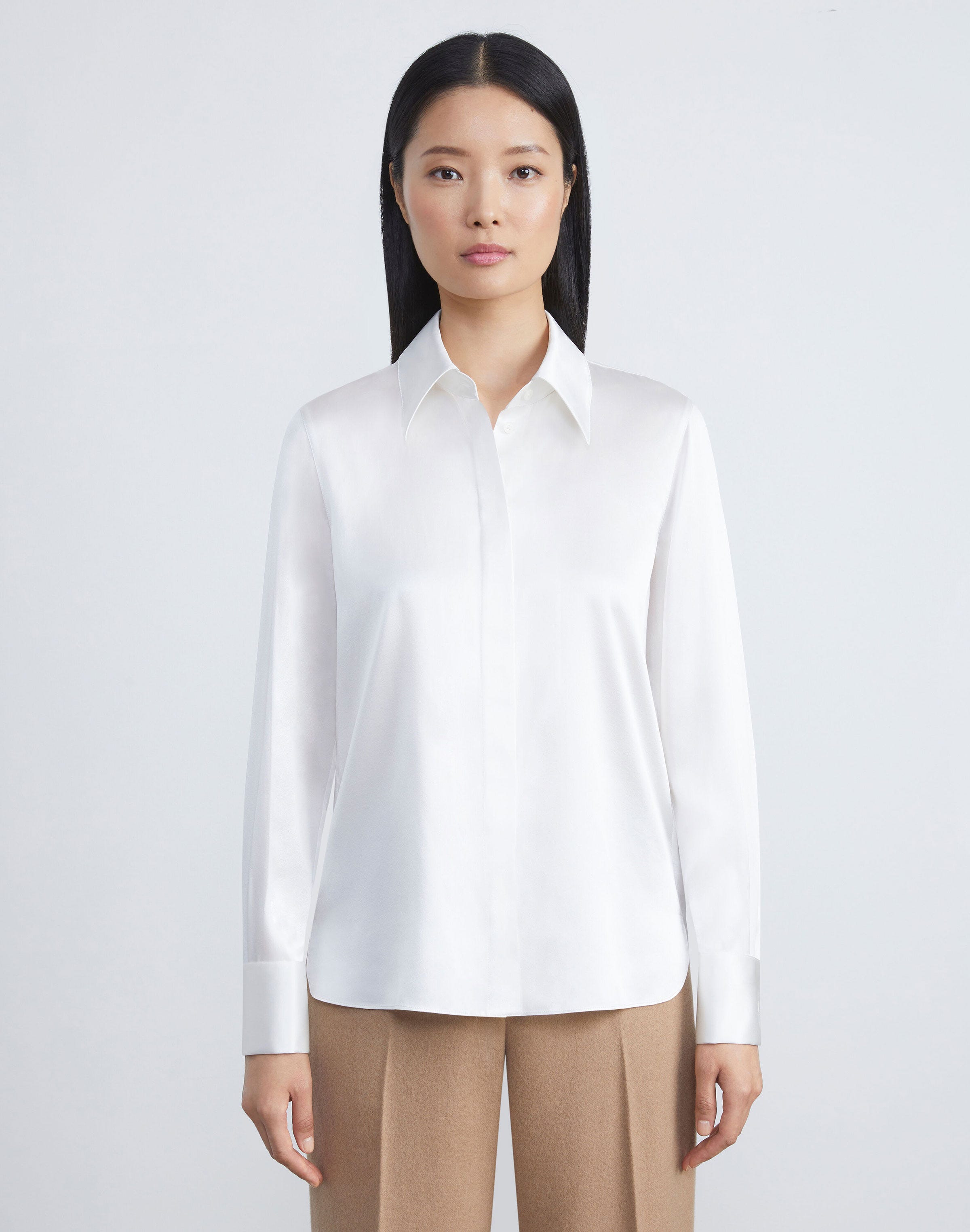 Silk Charmeuse French Cuff Blouse