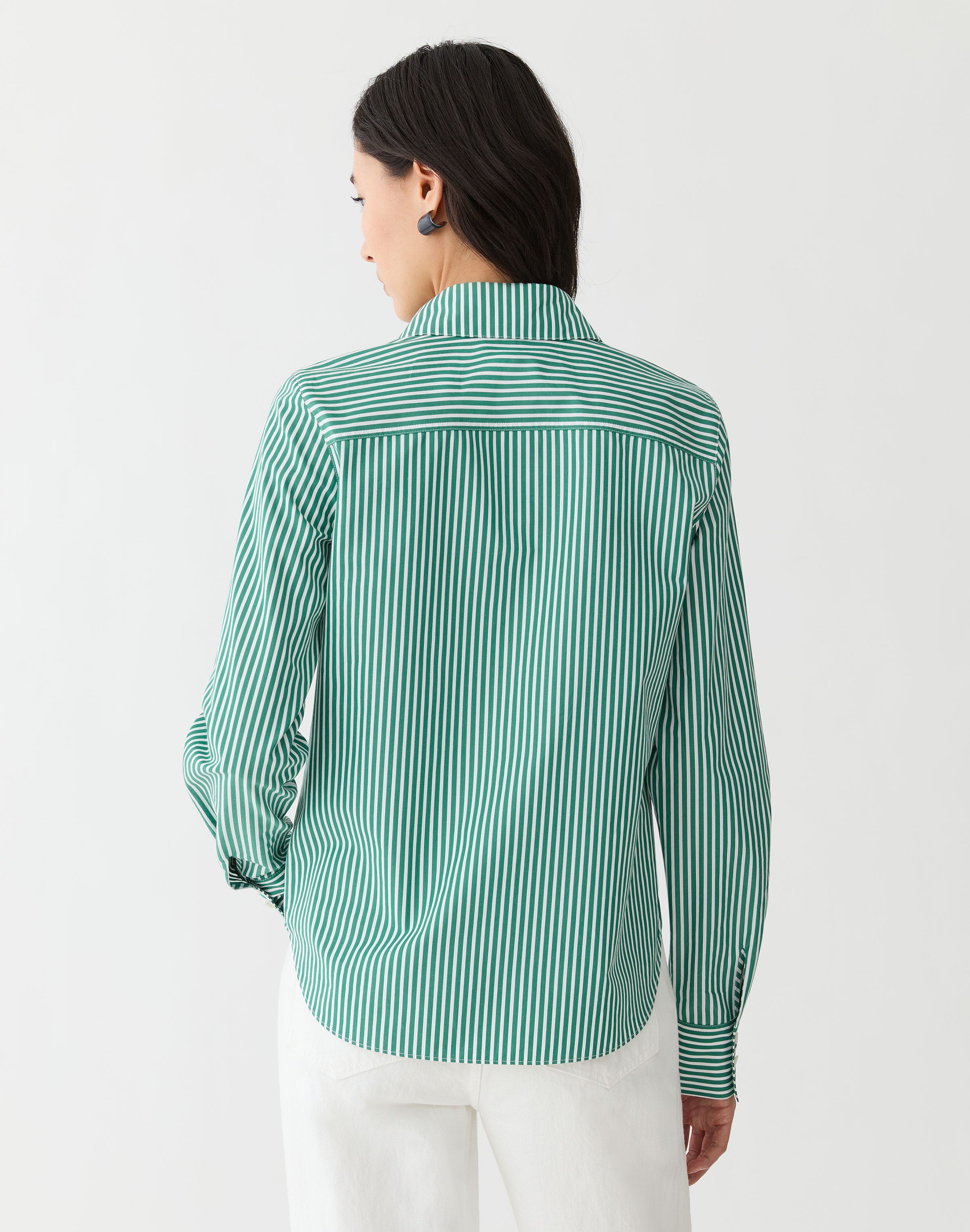 Striped Cotton Button Front Shirt