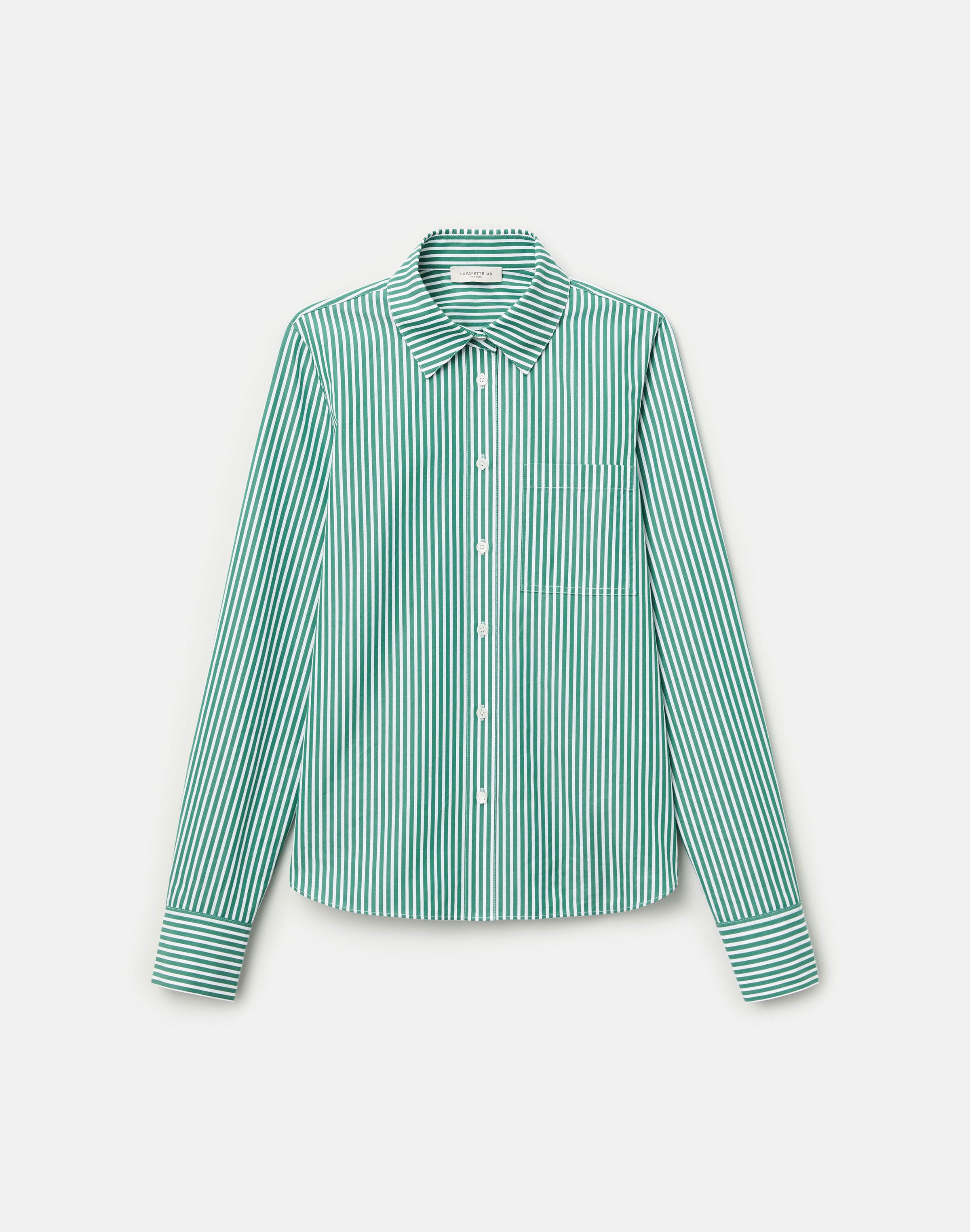Striped Cotton Button Front Shirt