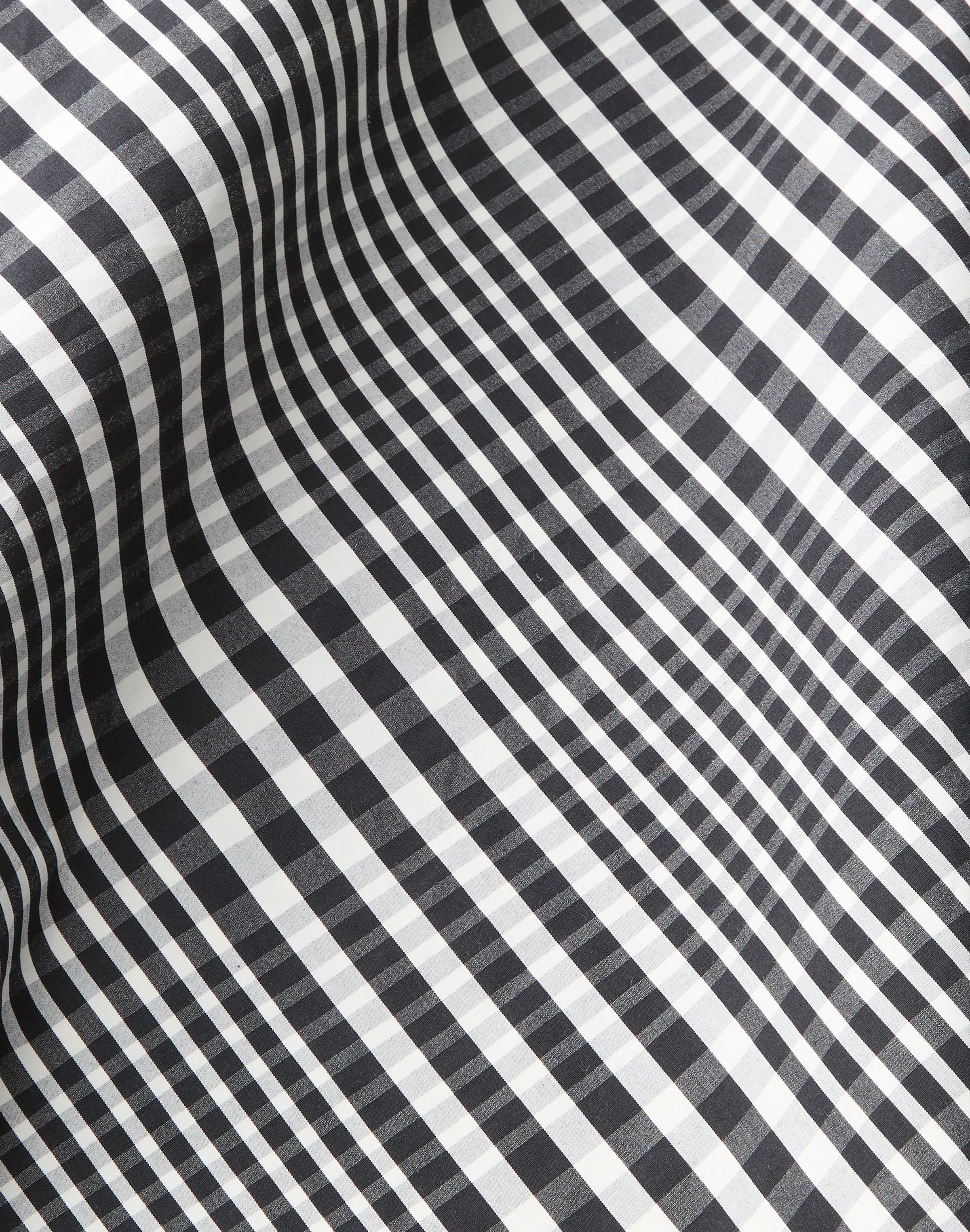 Grid Plaid Cotton Cropped Oversized Shirt