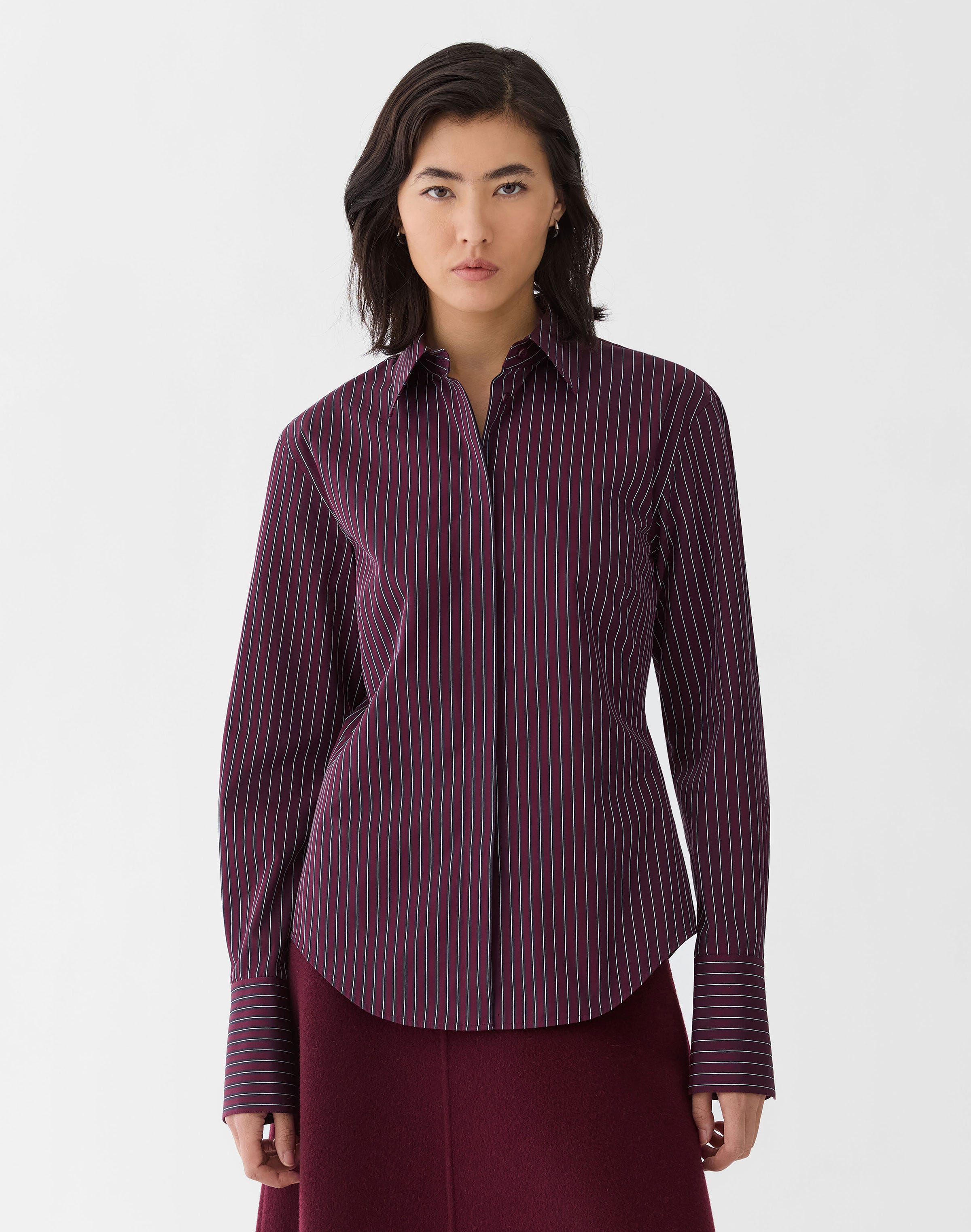Pinstripe Cotton Fitted Shirt