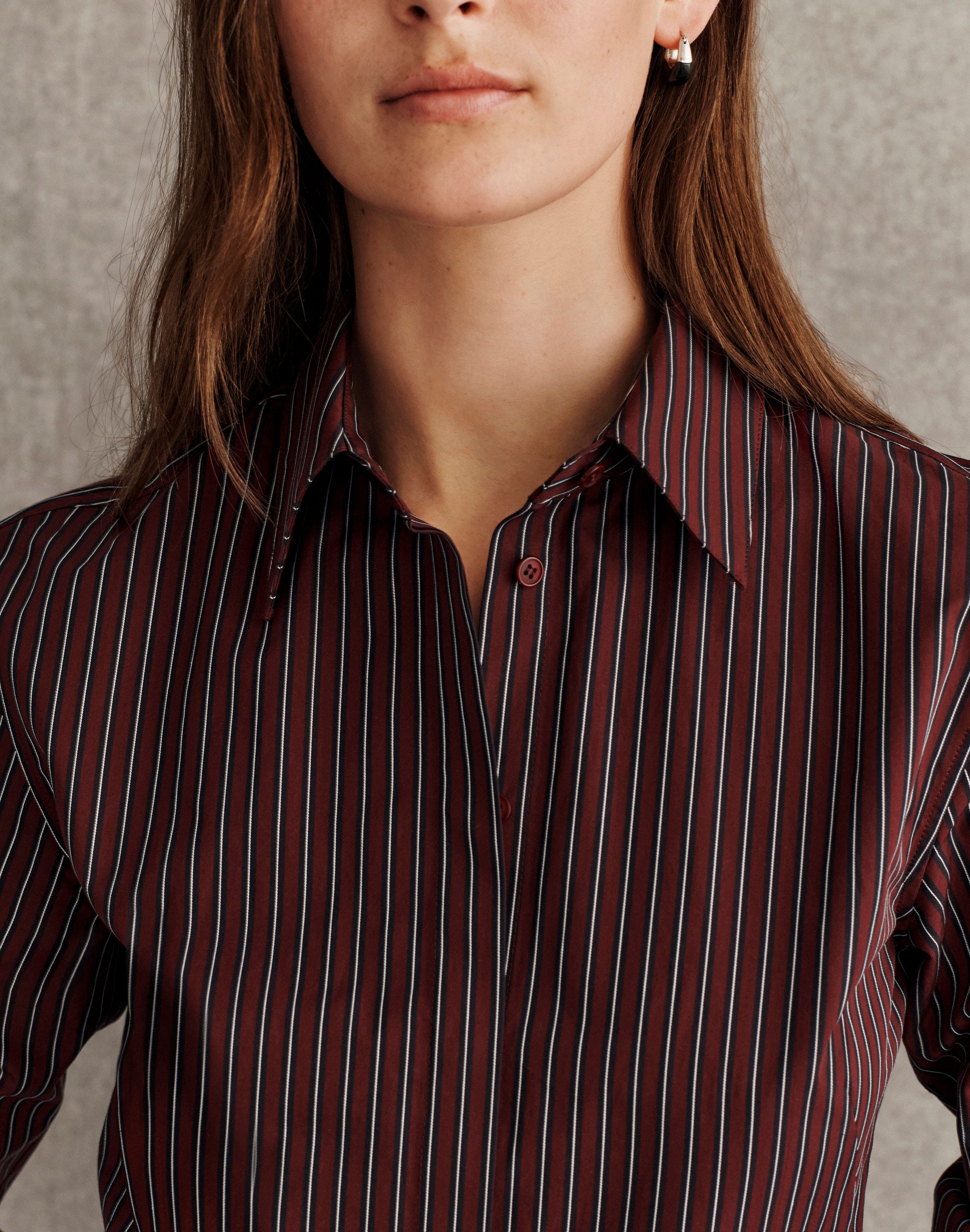 Pinstripe Cotton Fitted Shirt