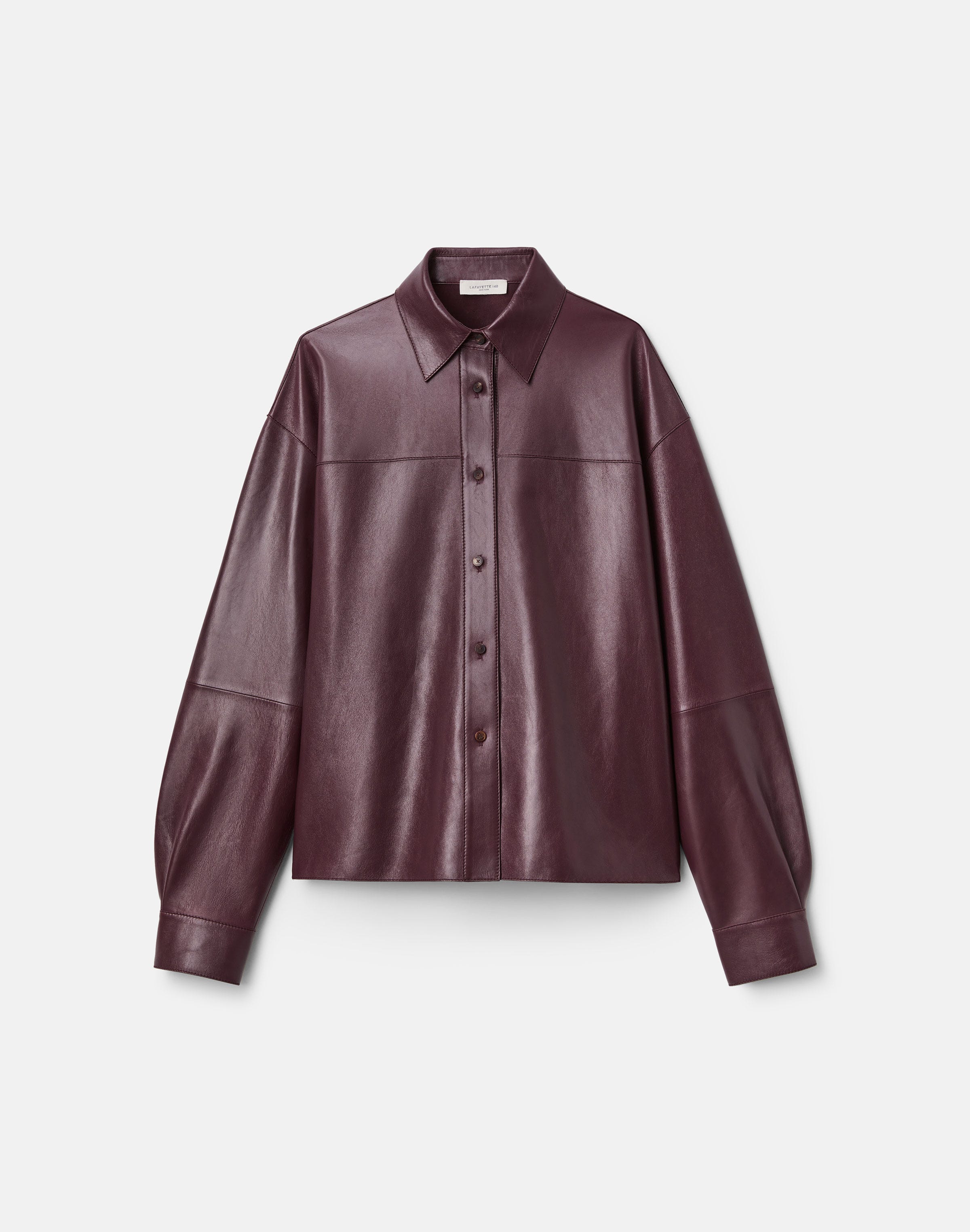 Nappa Leather Oversized Cropped Shirt