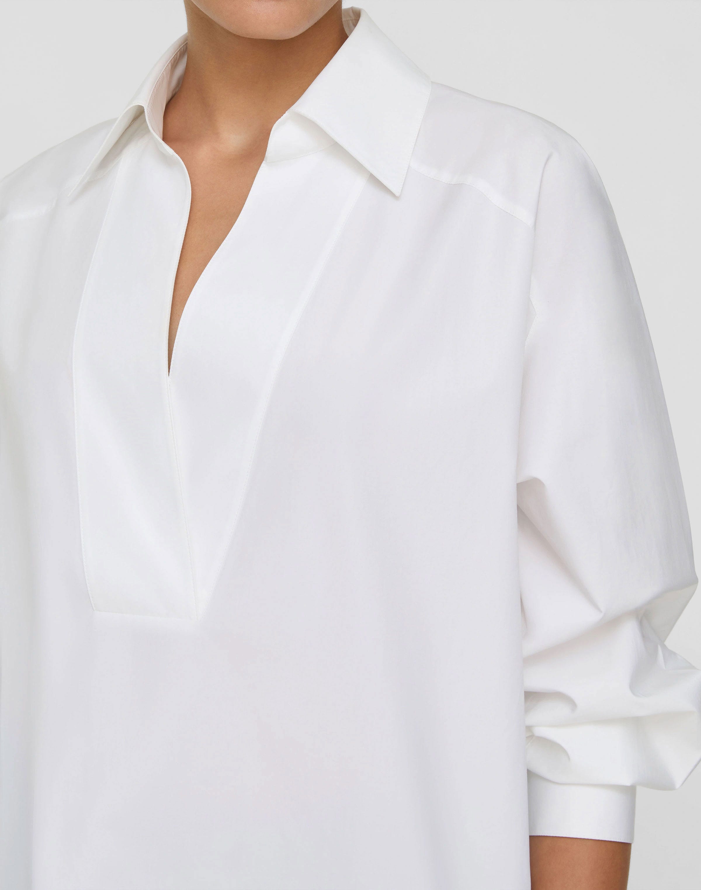 Organic Cotton Poplin Oversized Popover Shirt