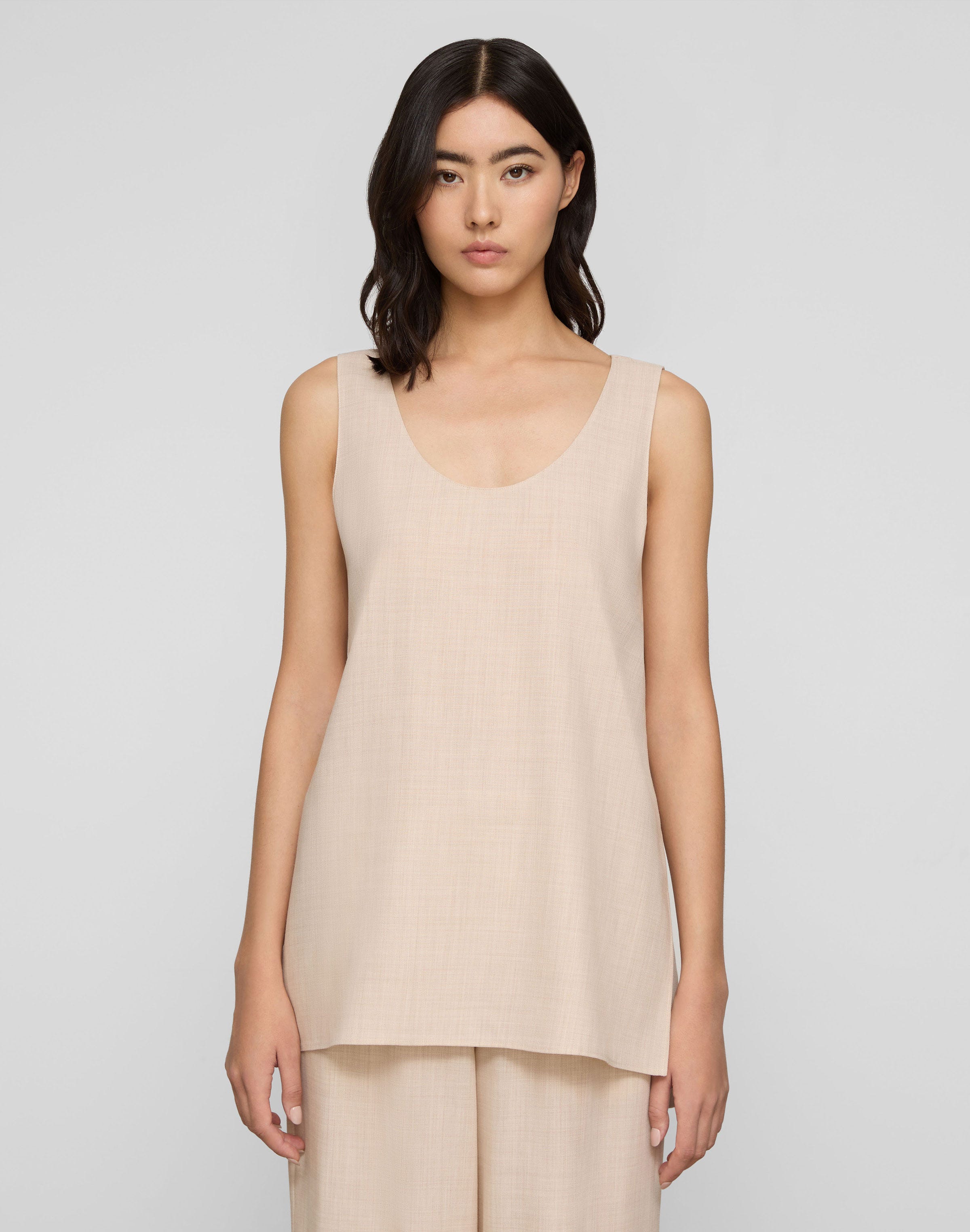 Fine Wool-Silk Long Tank