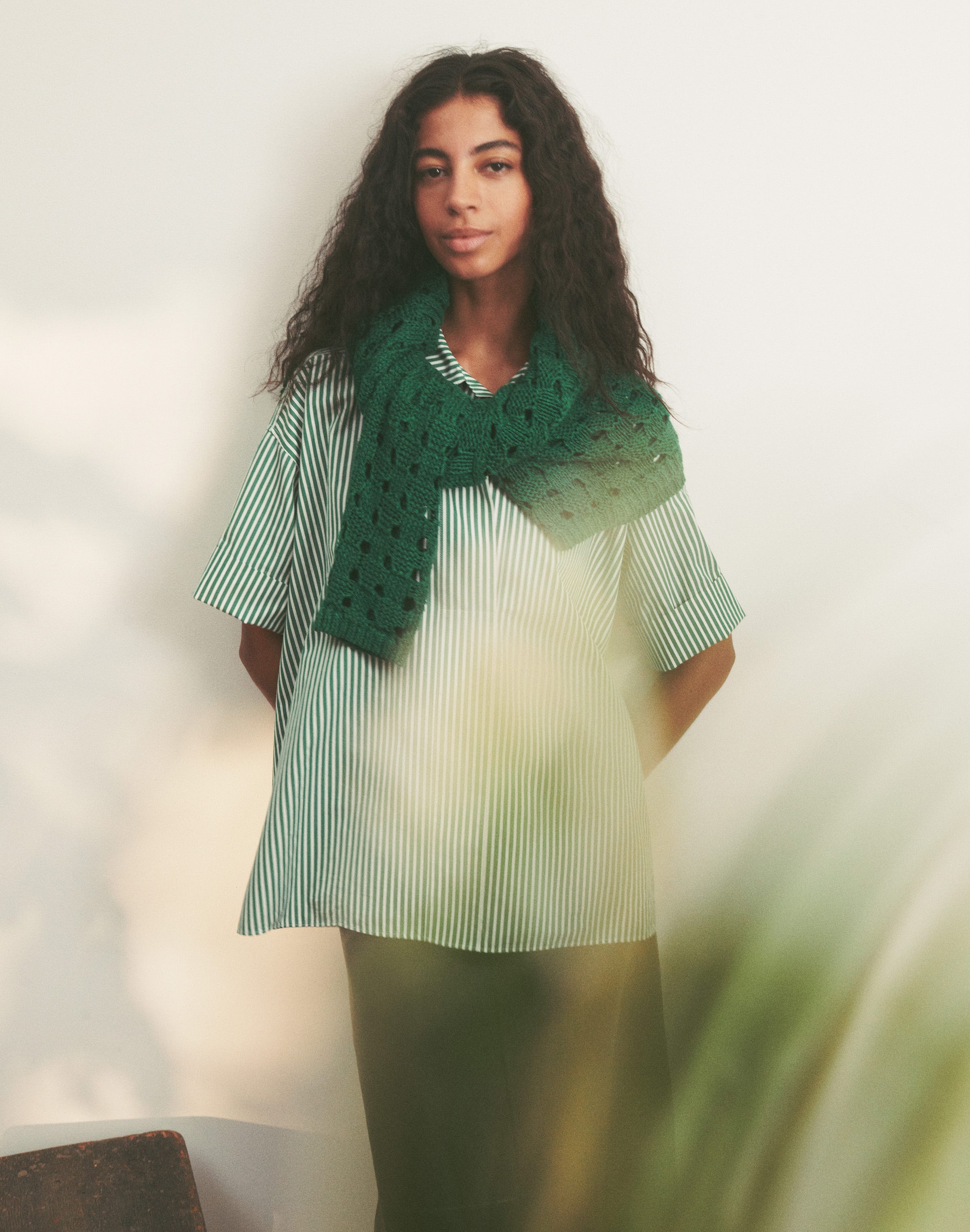 Striped Cotton Swing Shirt