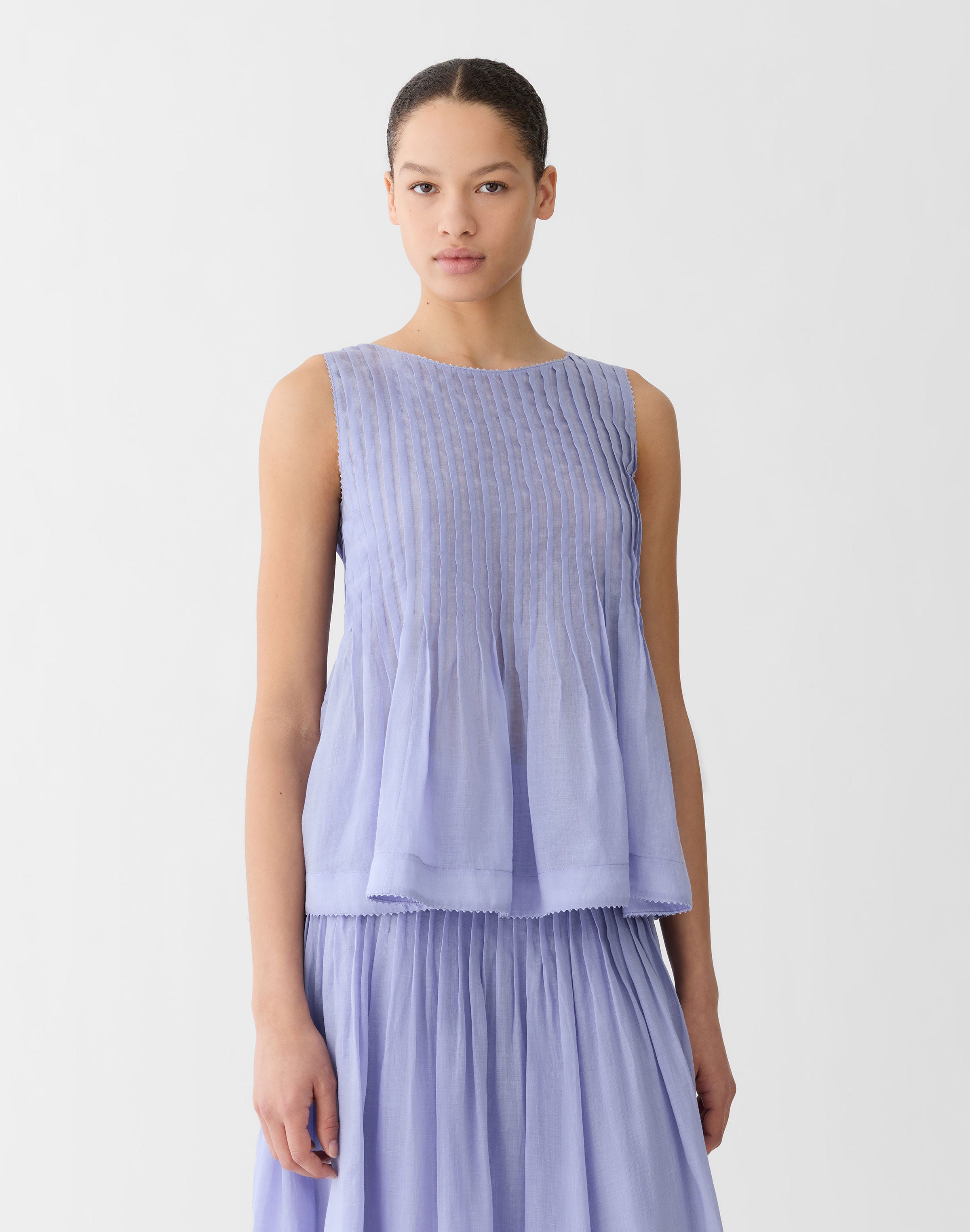 Gemma Cloth Voile Hand Pintucked Blouse