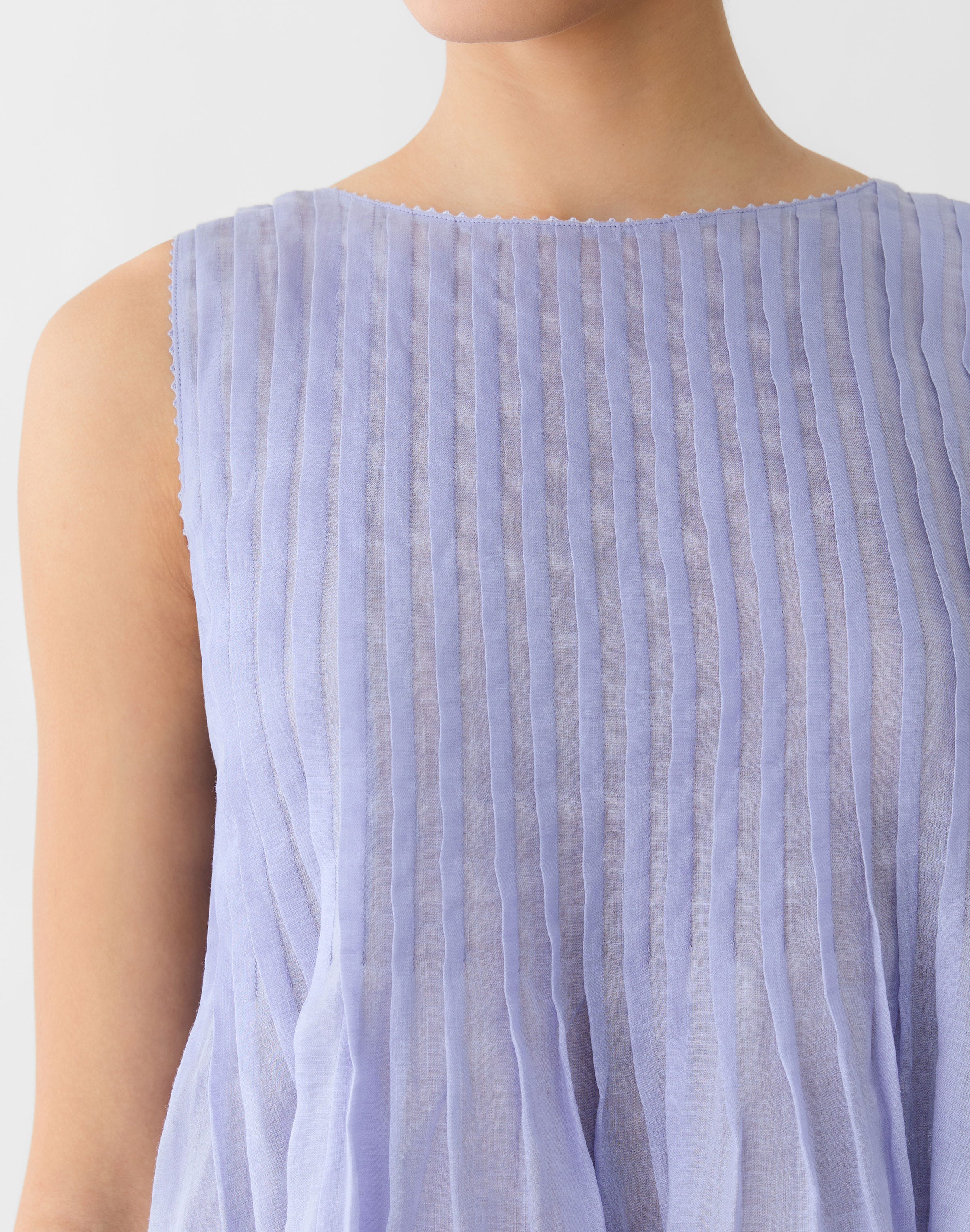 Gemma Cloth Voile Hand Pintucked Blouse