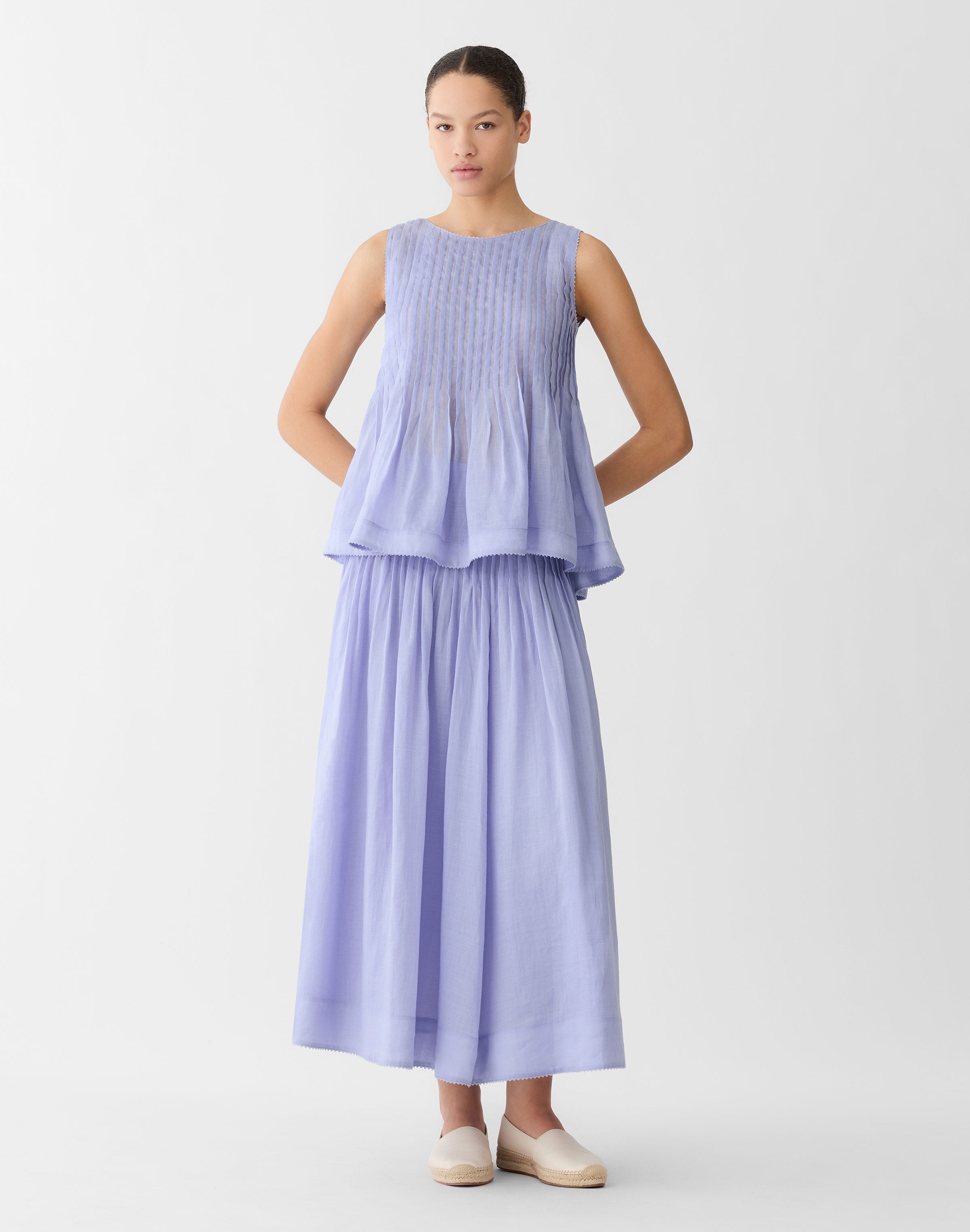 Gemma Cloth Voile Hand Pintucked Blouse