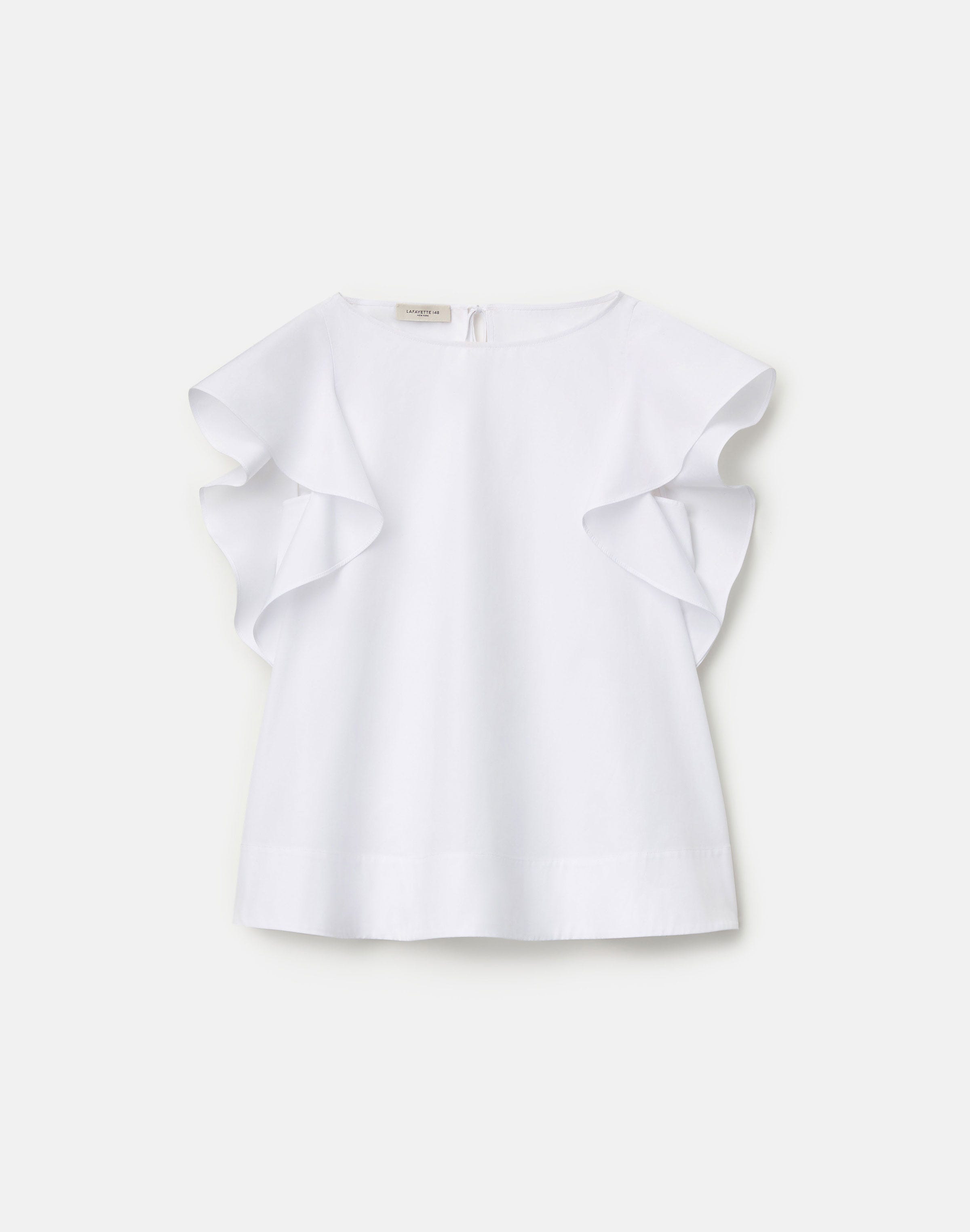Organic Cotton Poplin Flutter Sleeve Shirt
