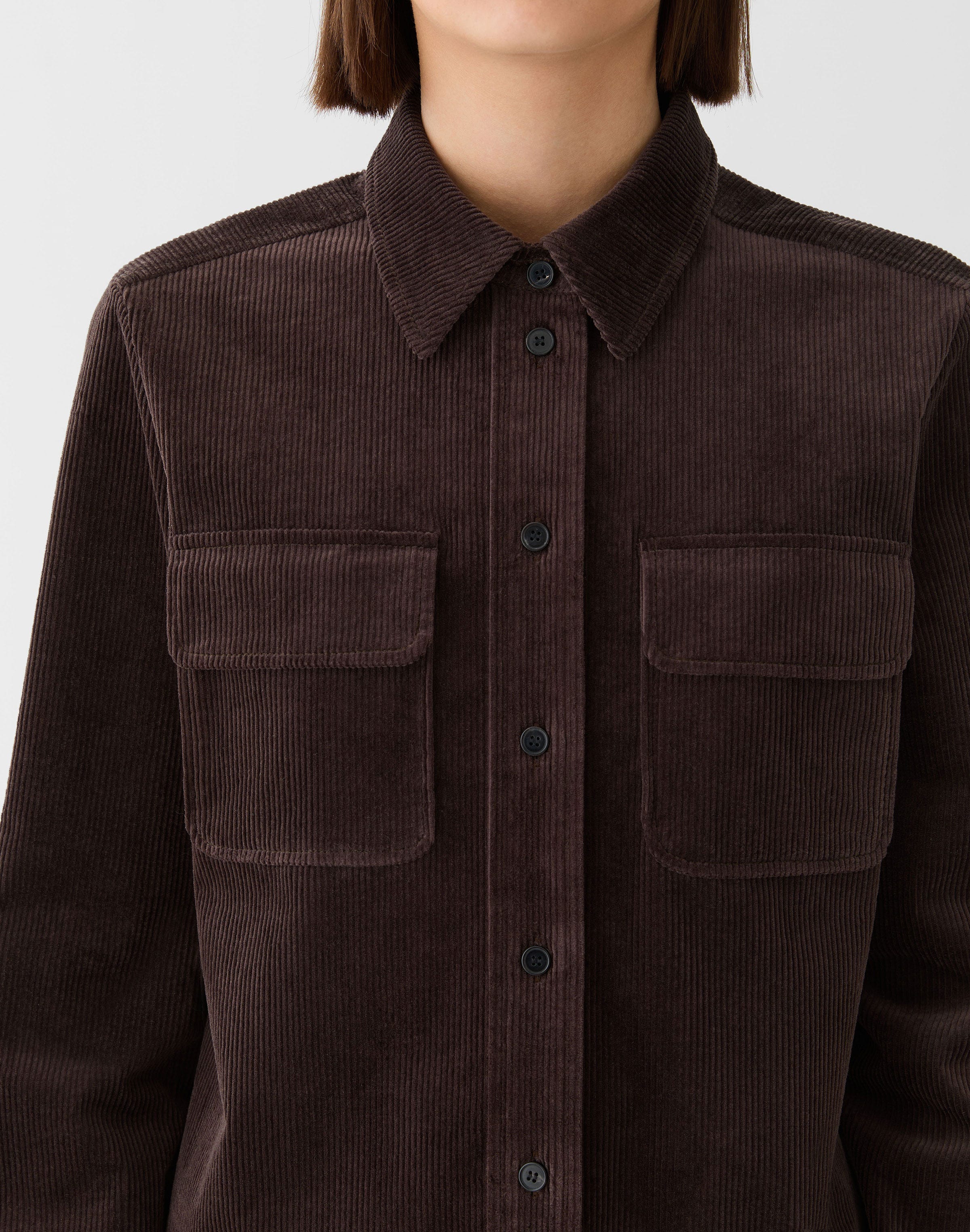 Cotton Corduroy Flap Pocket Shirt