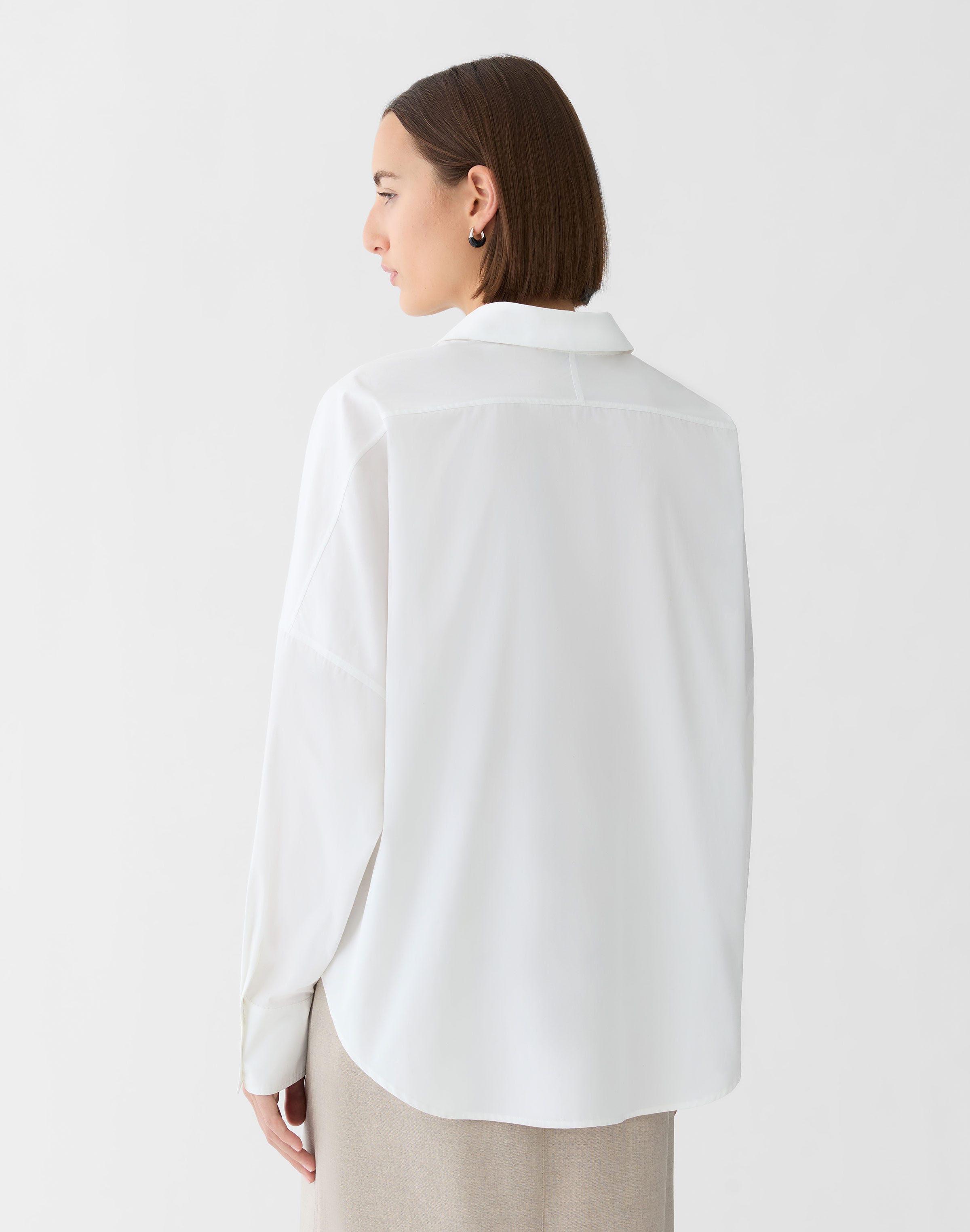 Organic Cotton Poplin Popover Wrap Shirt