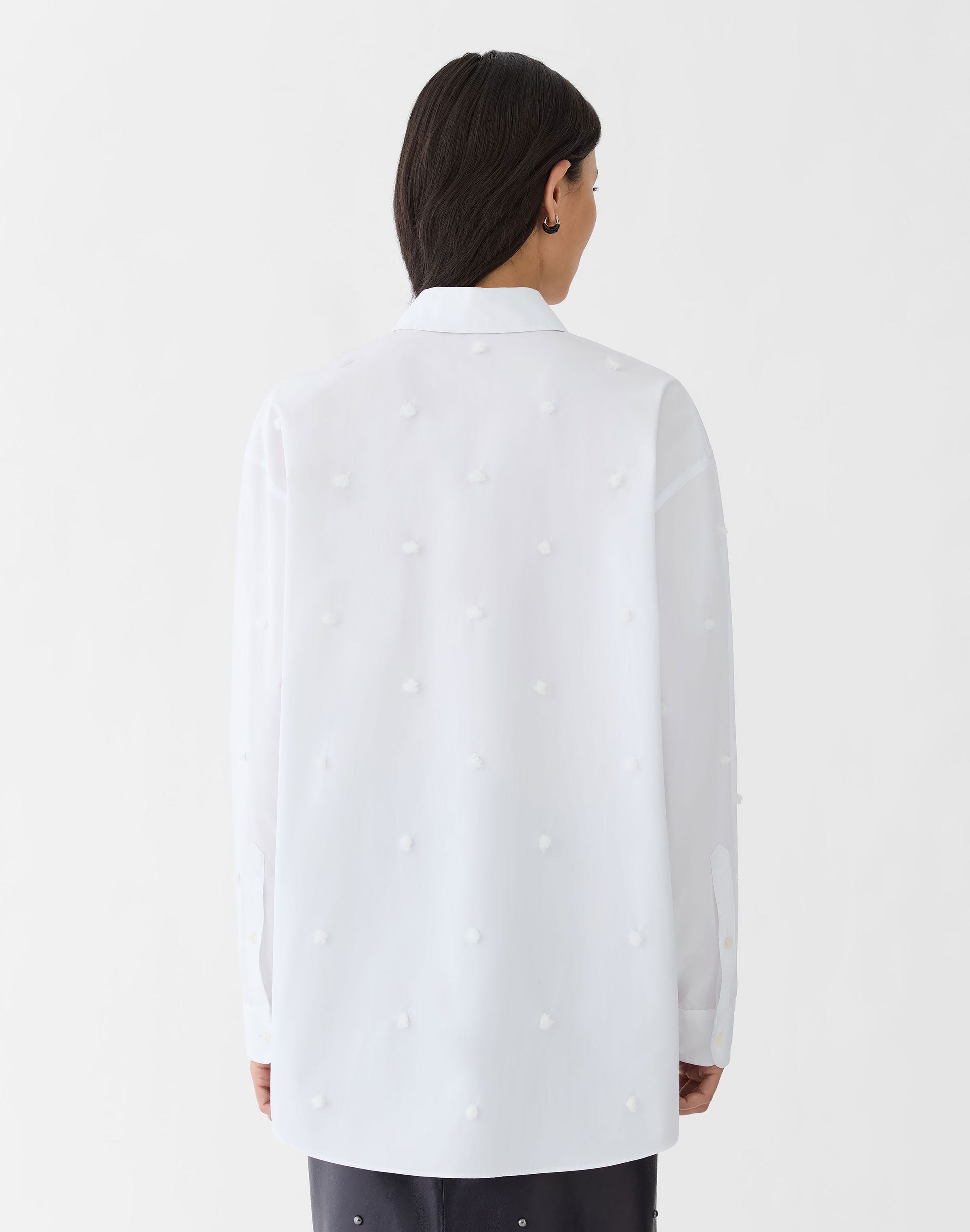Organic Cotton Poplin Hand Embroidered Polka Dot Shirt
