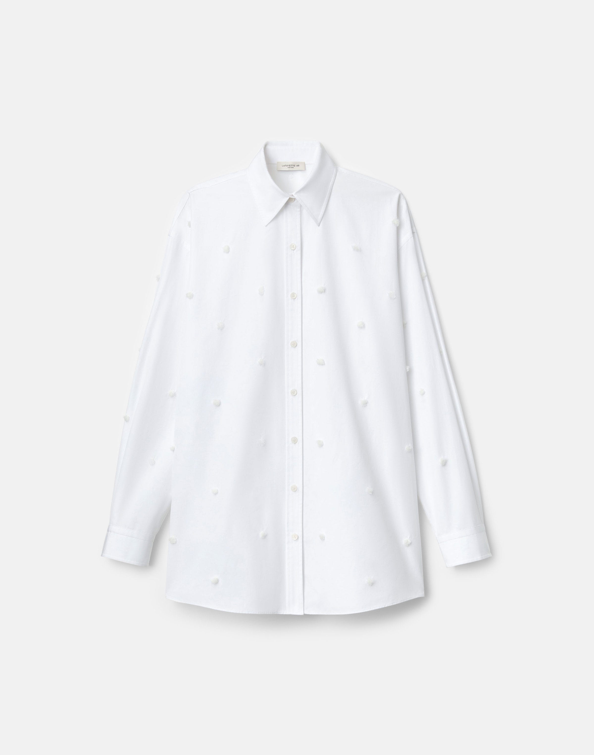 Organic Cotton Poplin Hand Embroidered Polka Dot Shirt