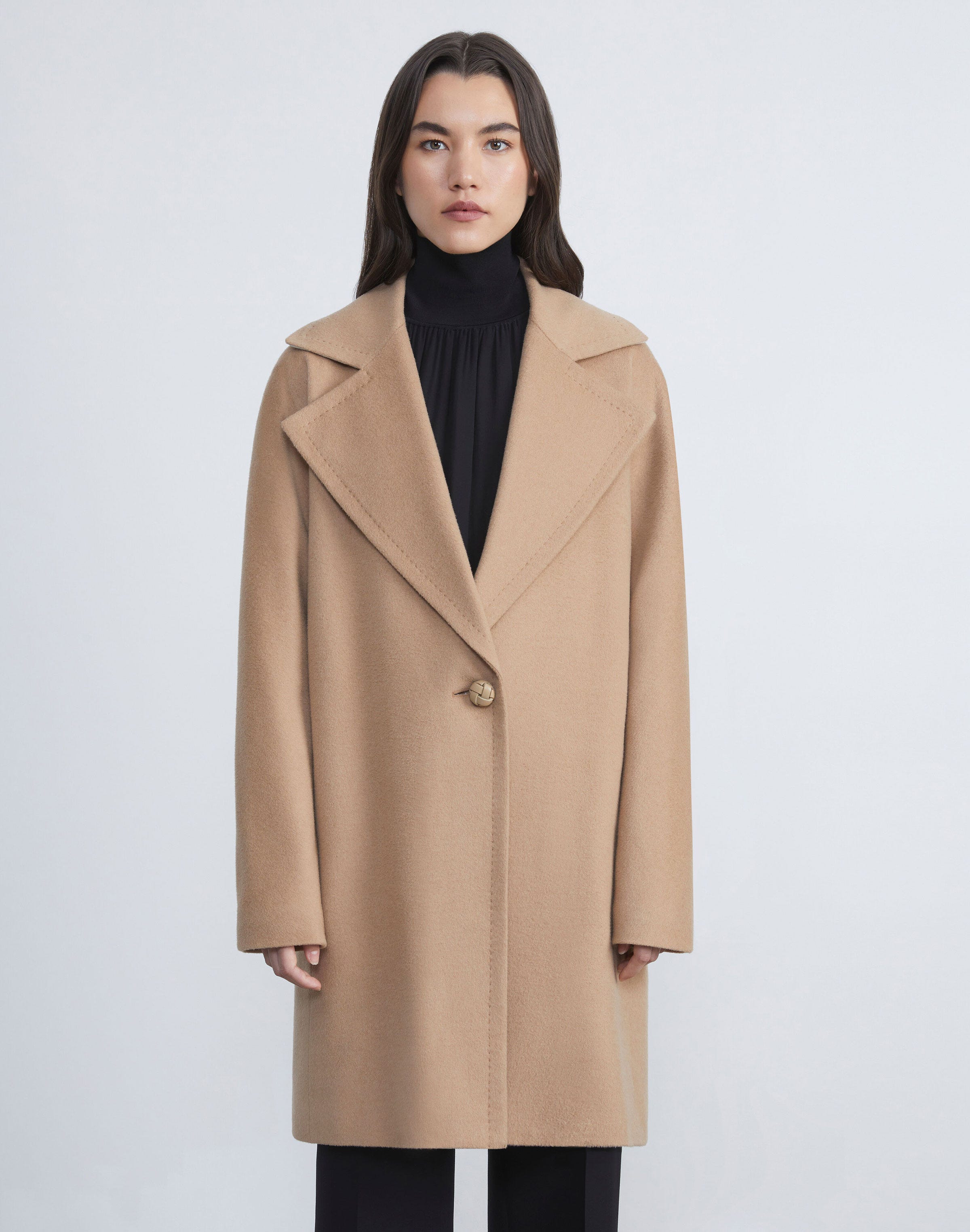 Plus-Size Camel Hair Coat