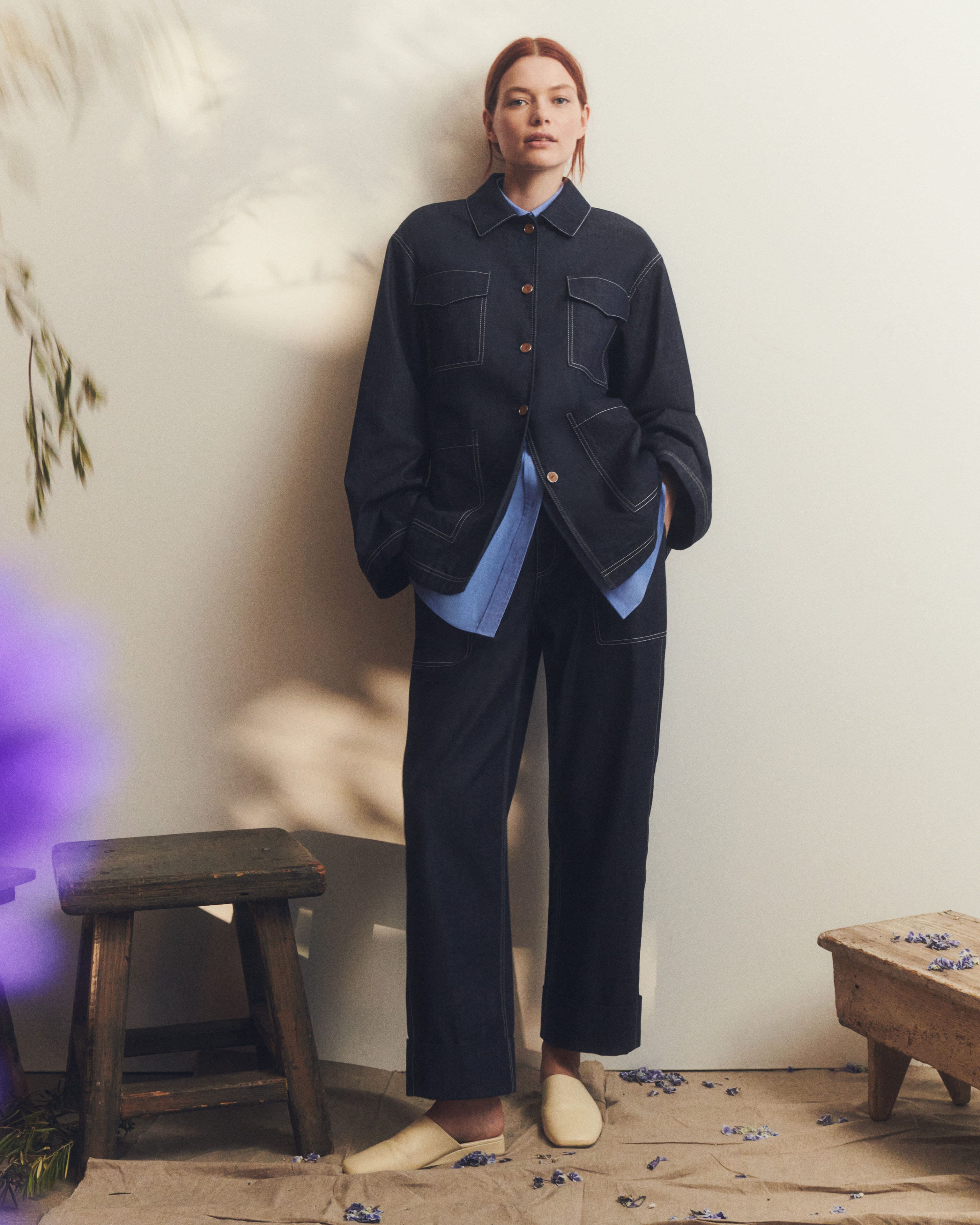 Chambray Belted Jacket and Highline Pant