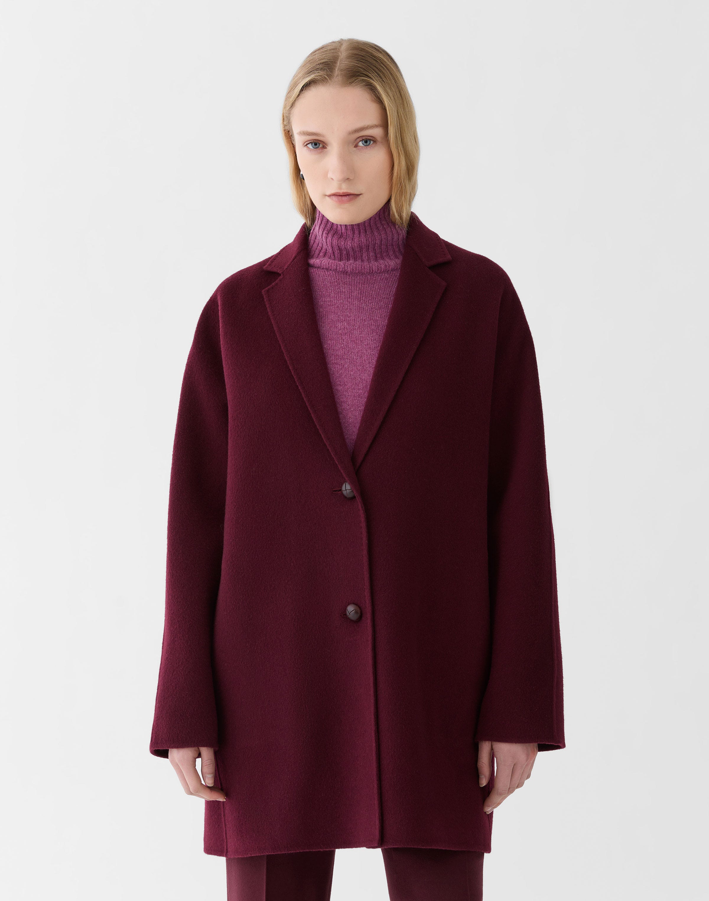 Wool-Cashmere Double Face Car Coat