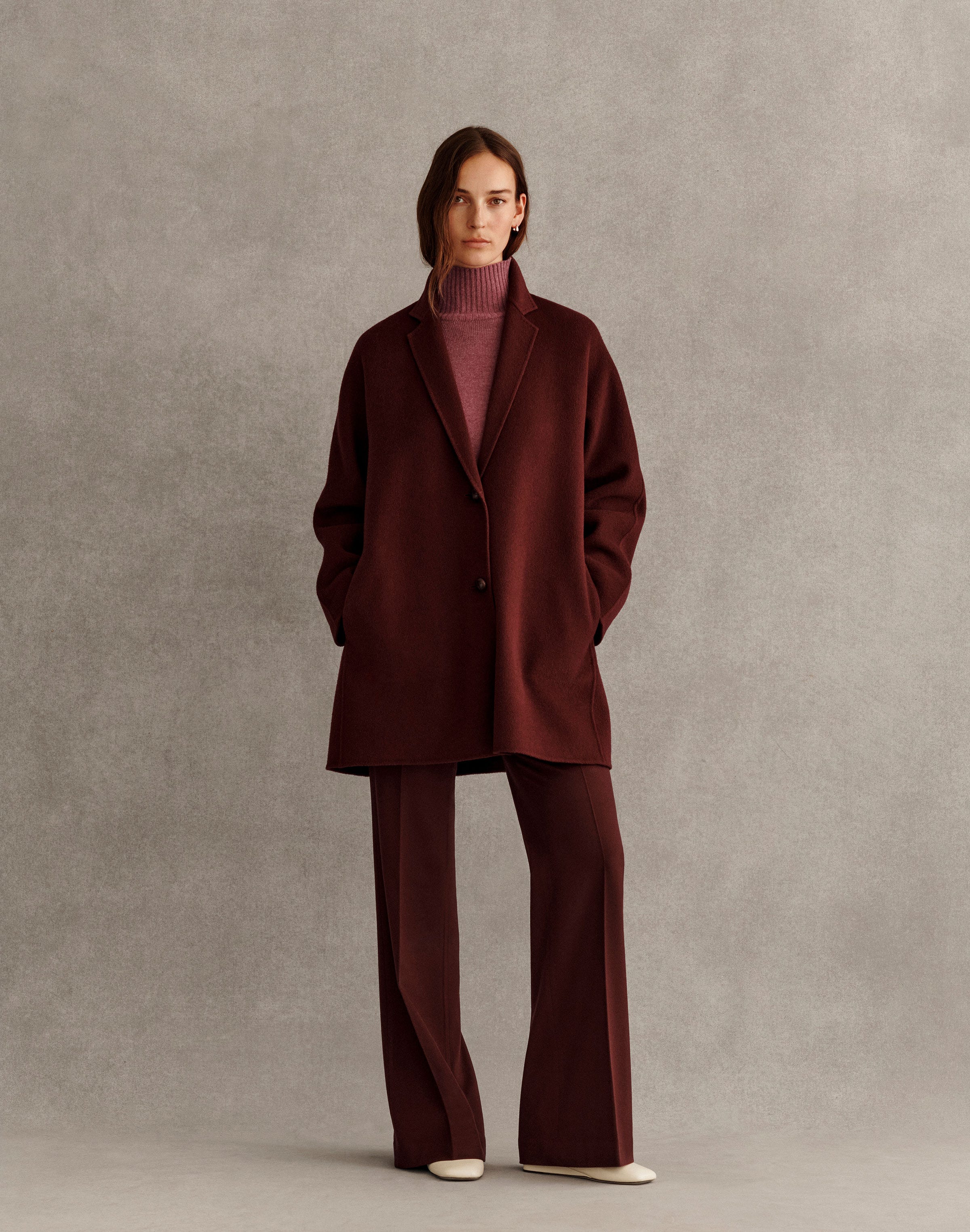 Wool-Cashmere Double Face Car Coat