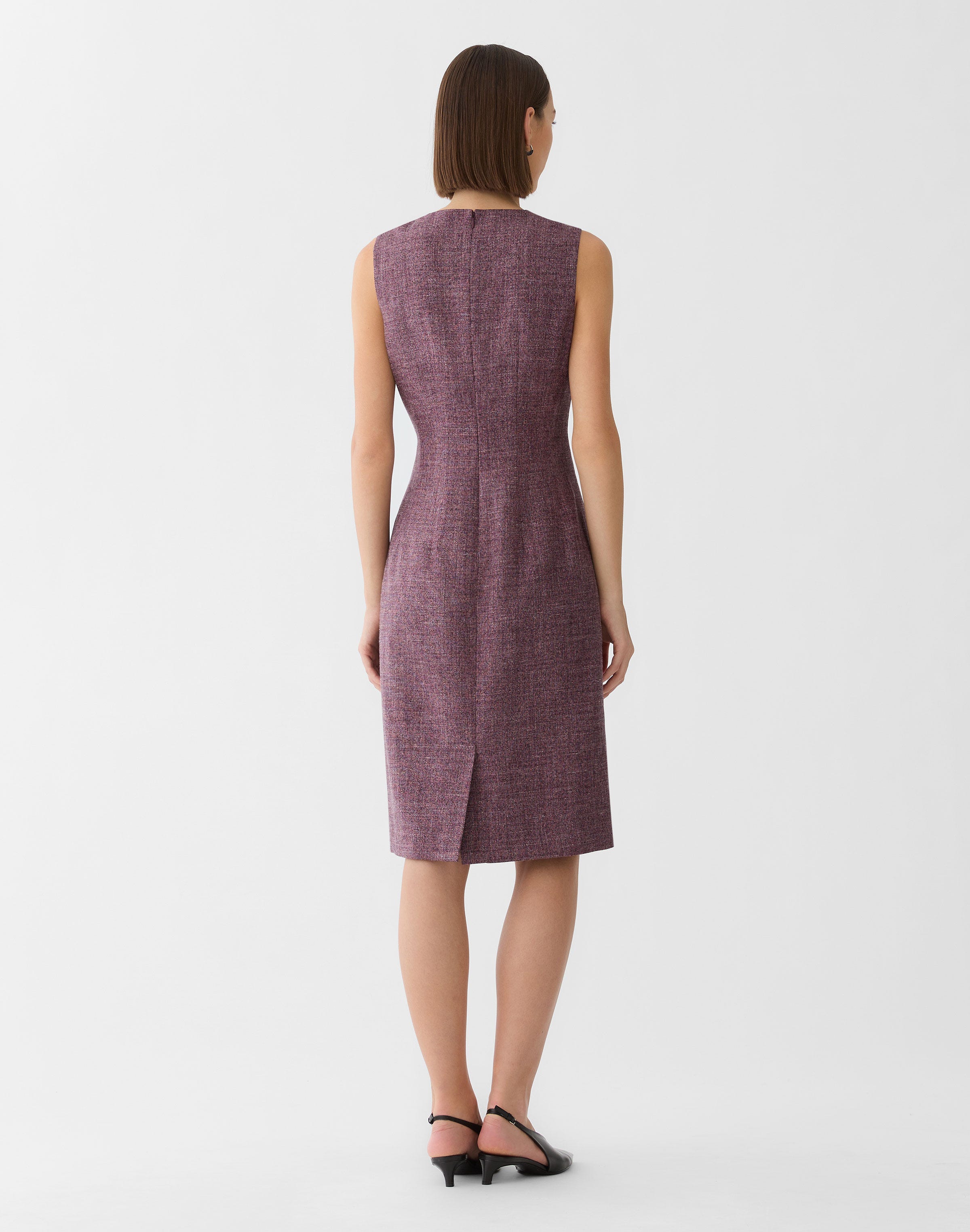 Wool Mouliné Sheath Dress