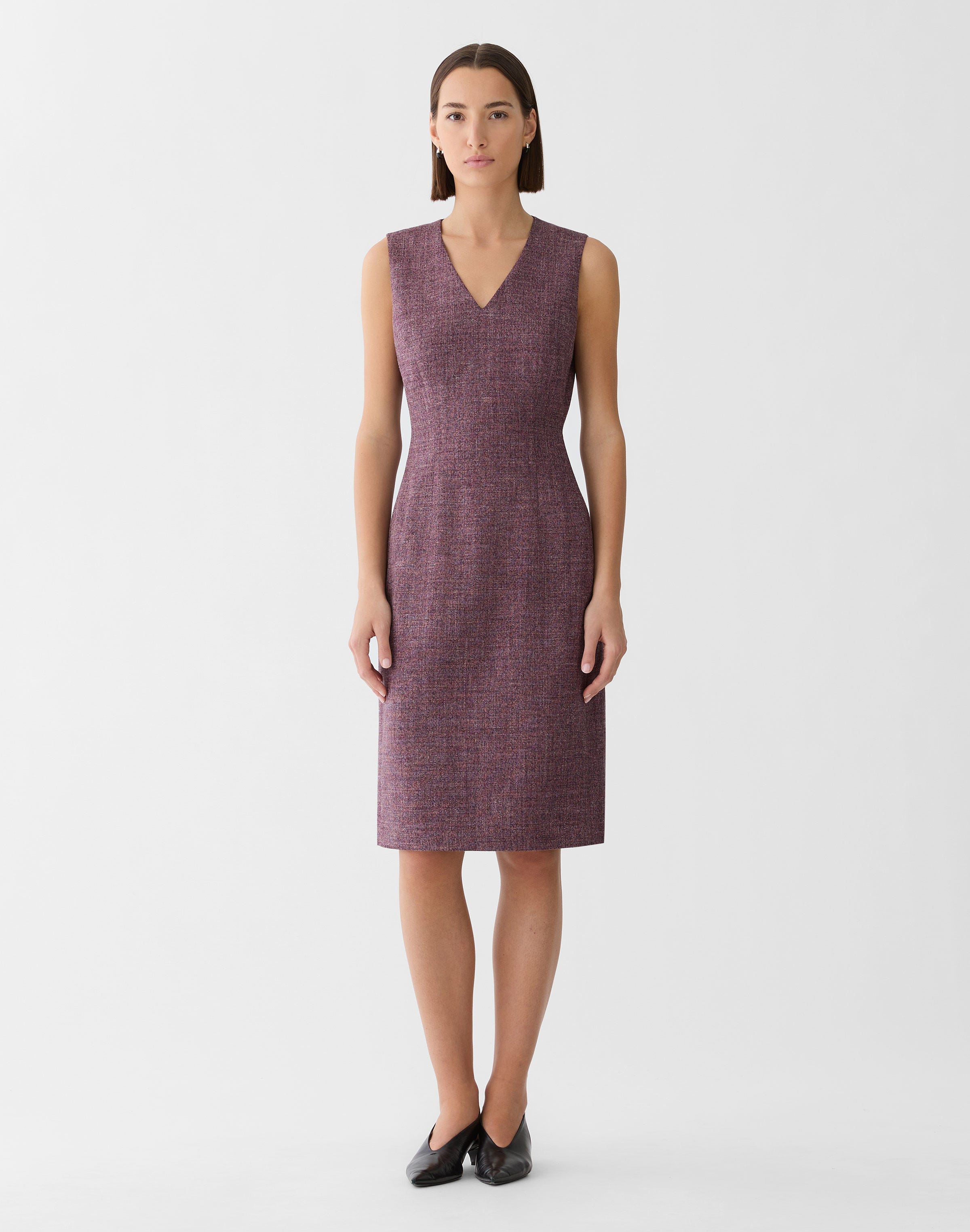 Wool Mouliné Sheath Dress
