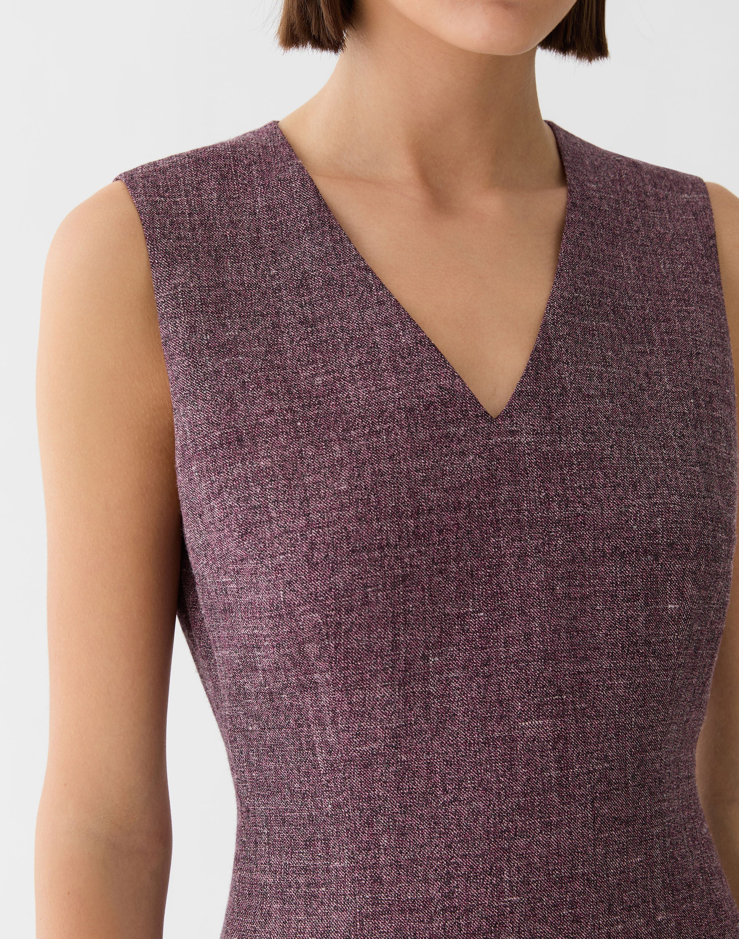 Wool Mouliné Sheath Dress