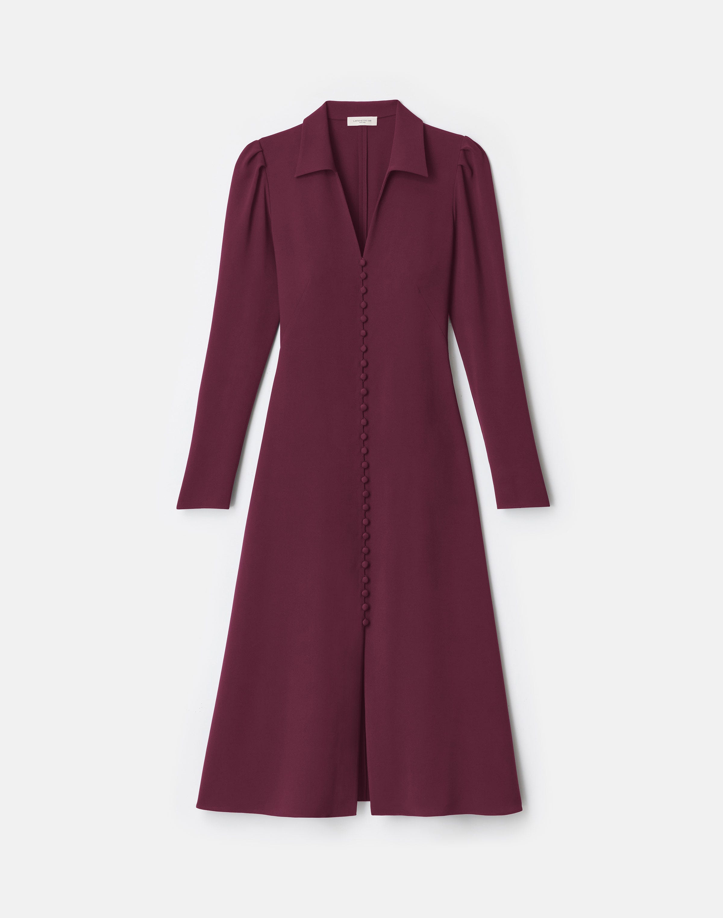 Responsible Finesse Crepe Button Midi Dress