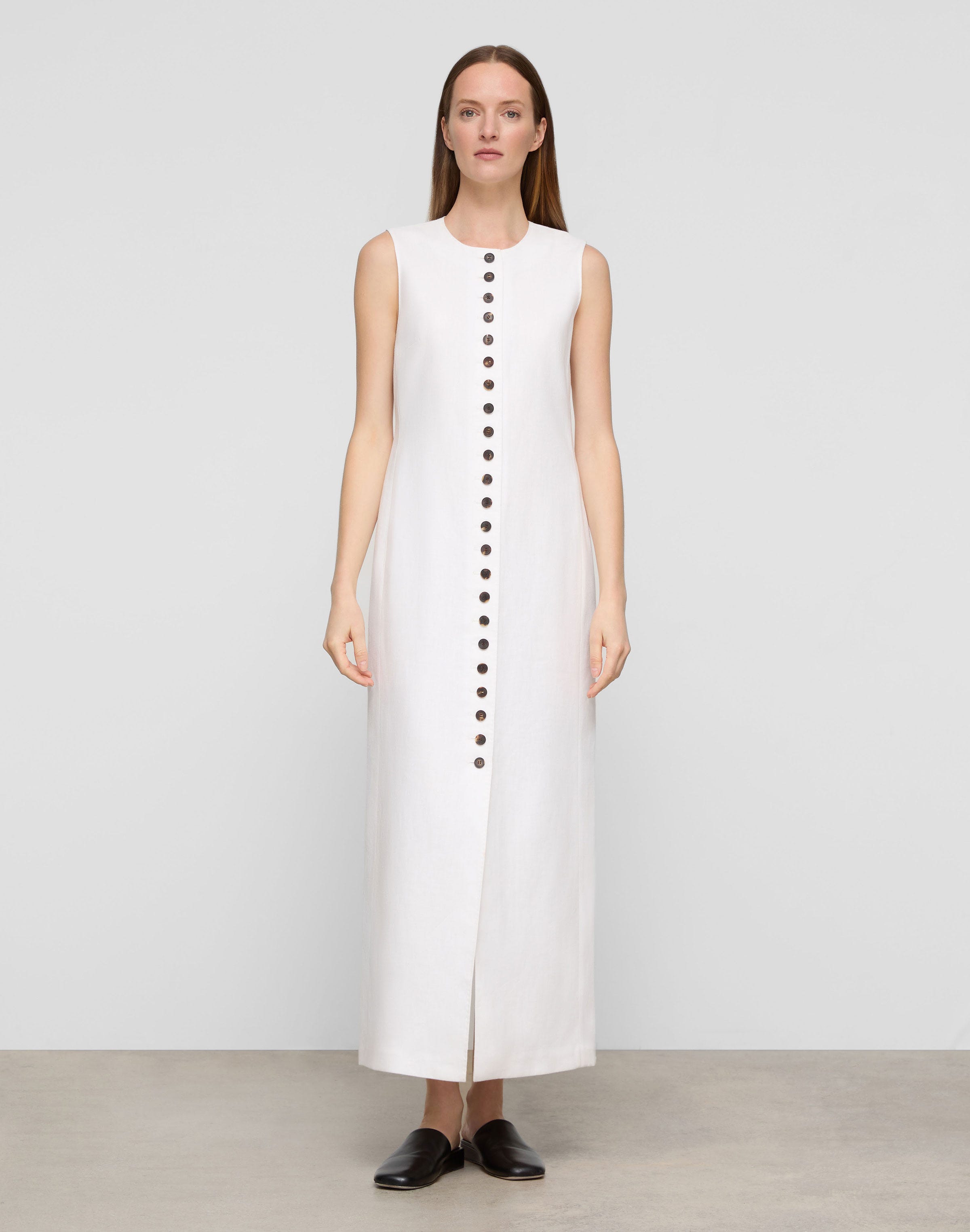 Linen Buttoned Maxi Dress