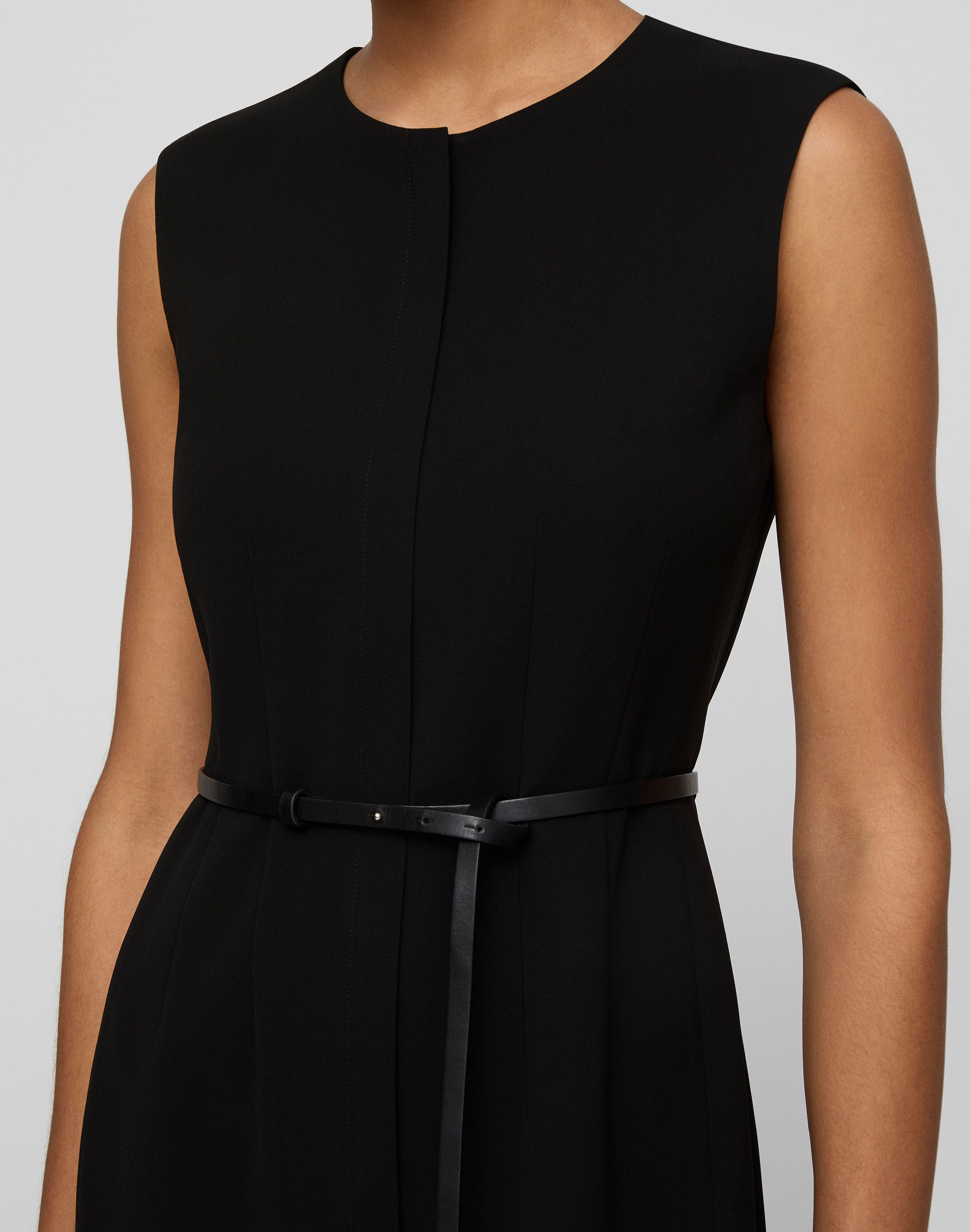 Responsible Finesse Crepe Belted Sheath Dress