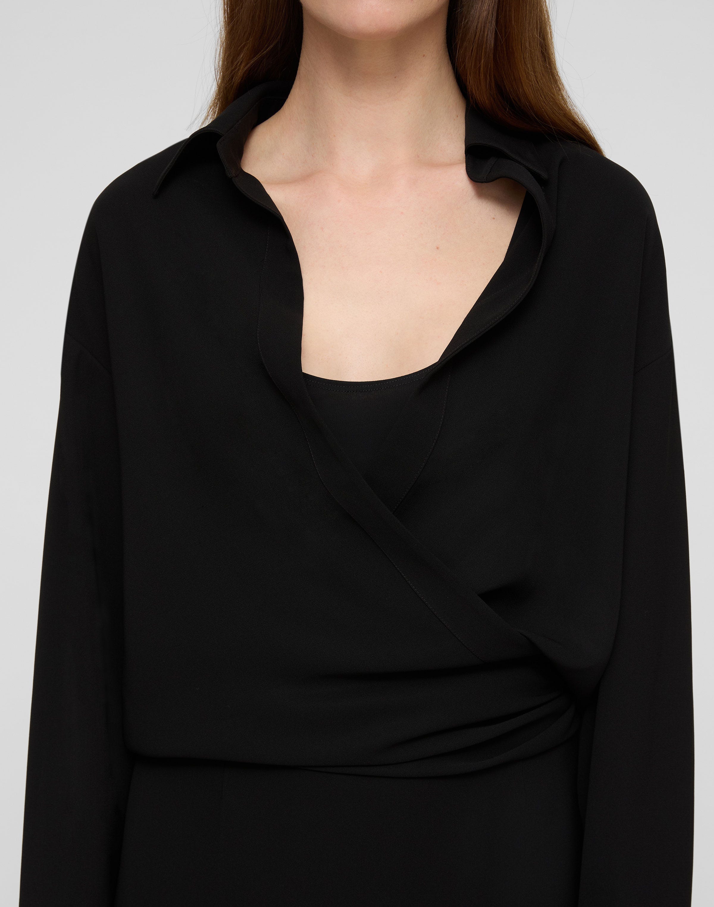 Responsible Finesse Crepe Layered Shirtdress