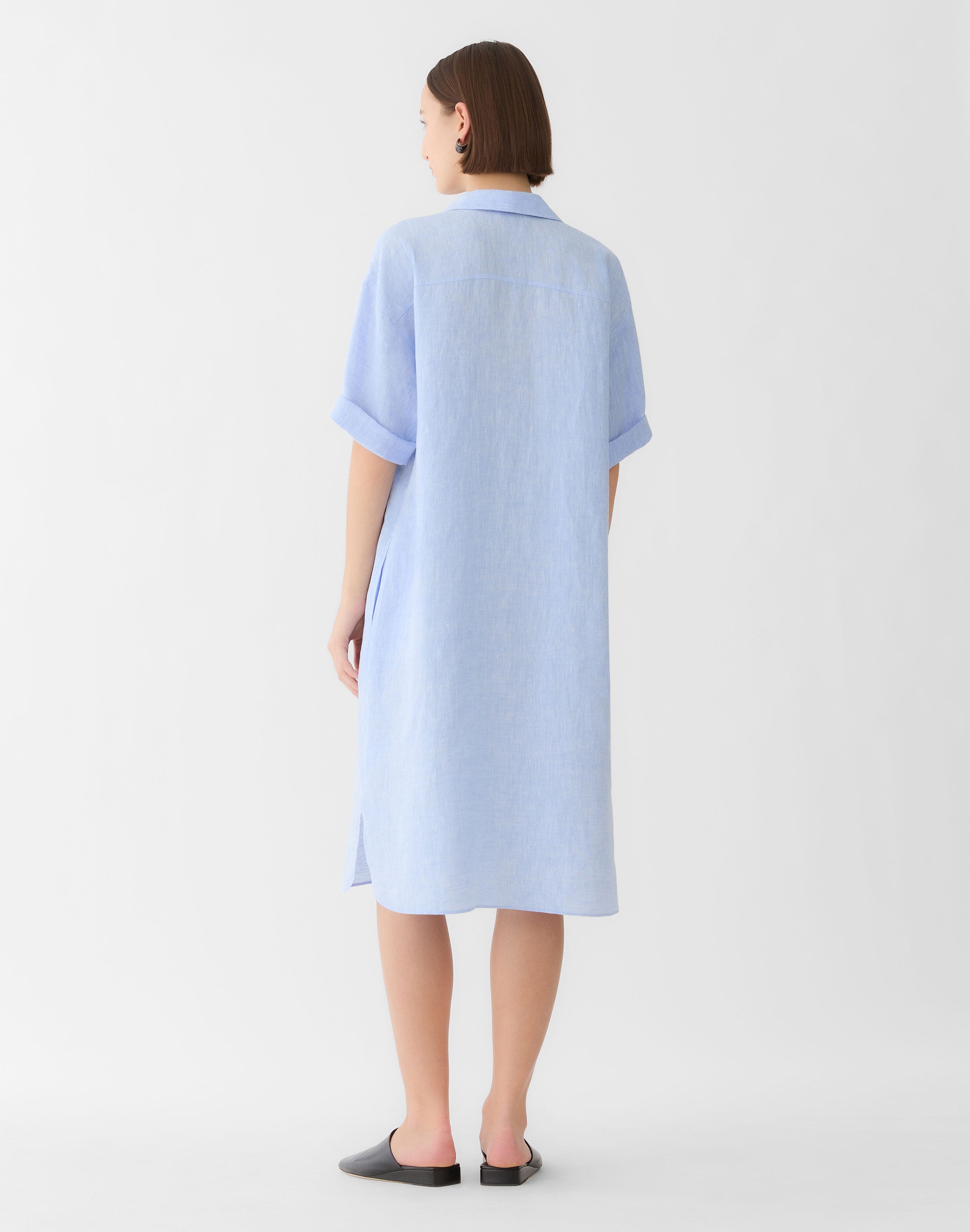 Organic Linen Popover Shirtdress
