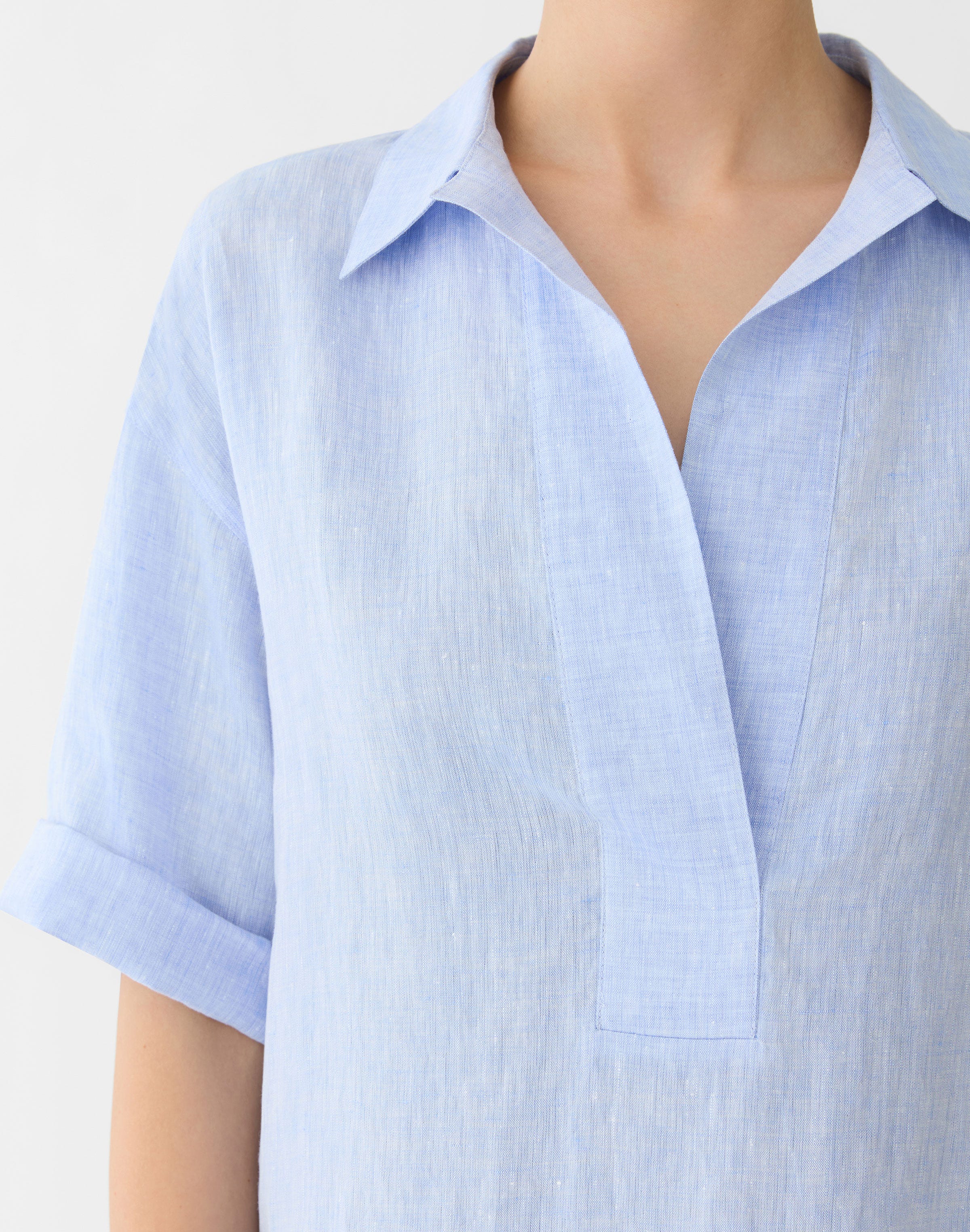 Organic Linen Popover Shirtdress