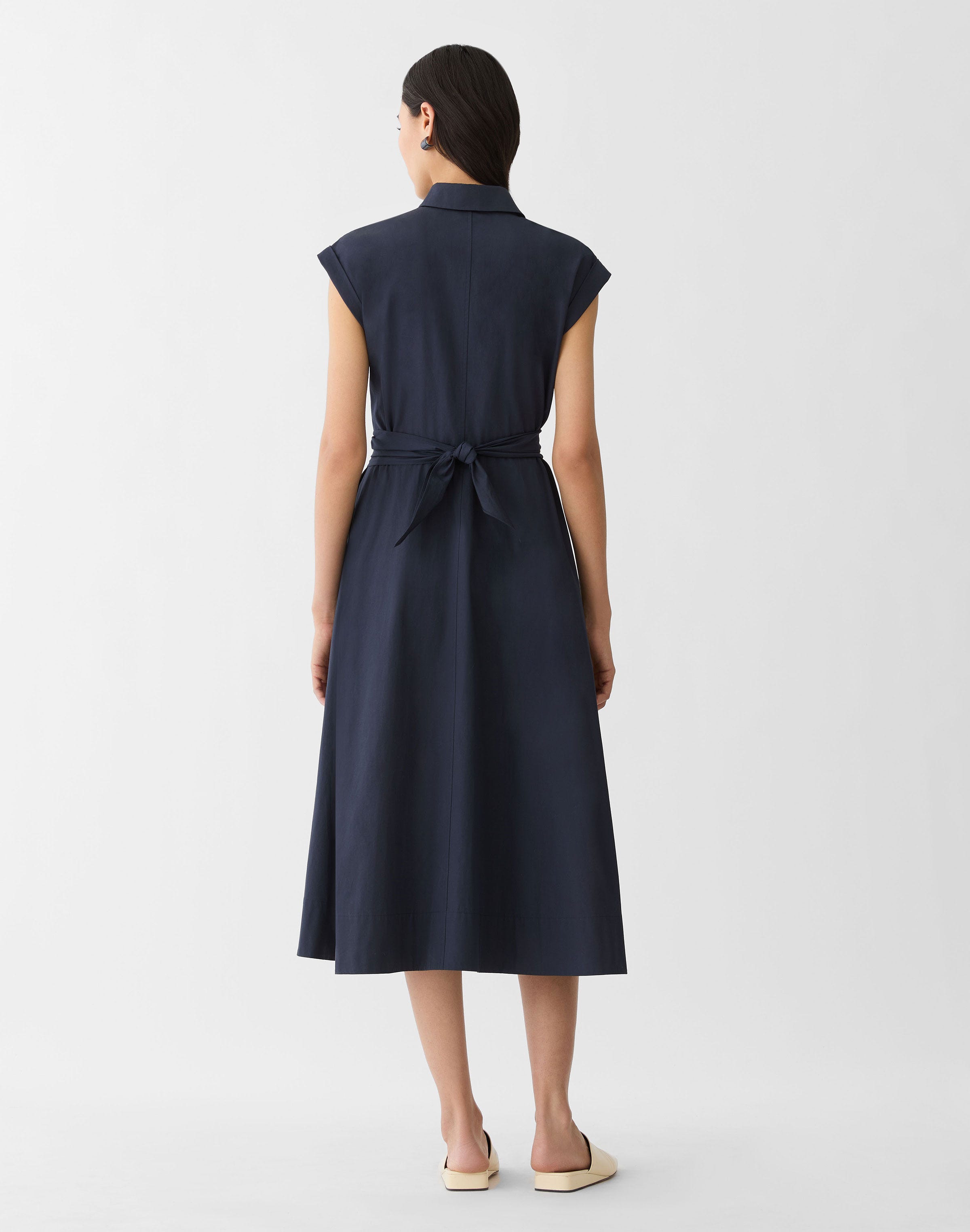 Petite Organic Cotton Poplin Wrap Shirtdress