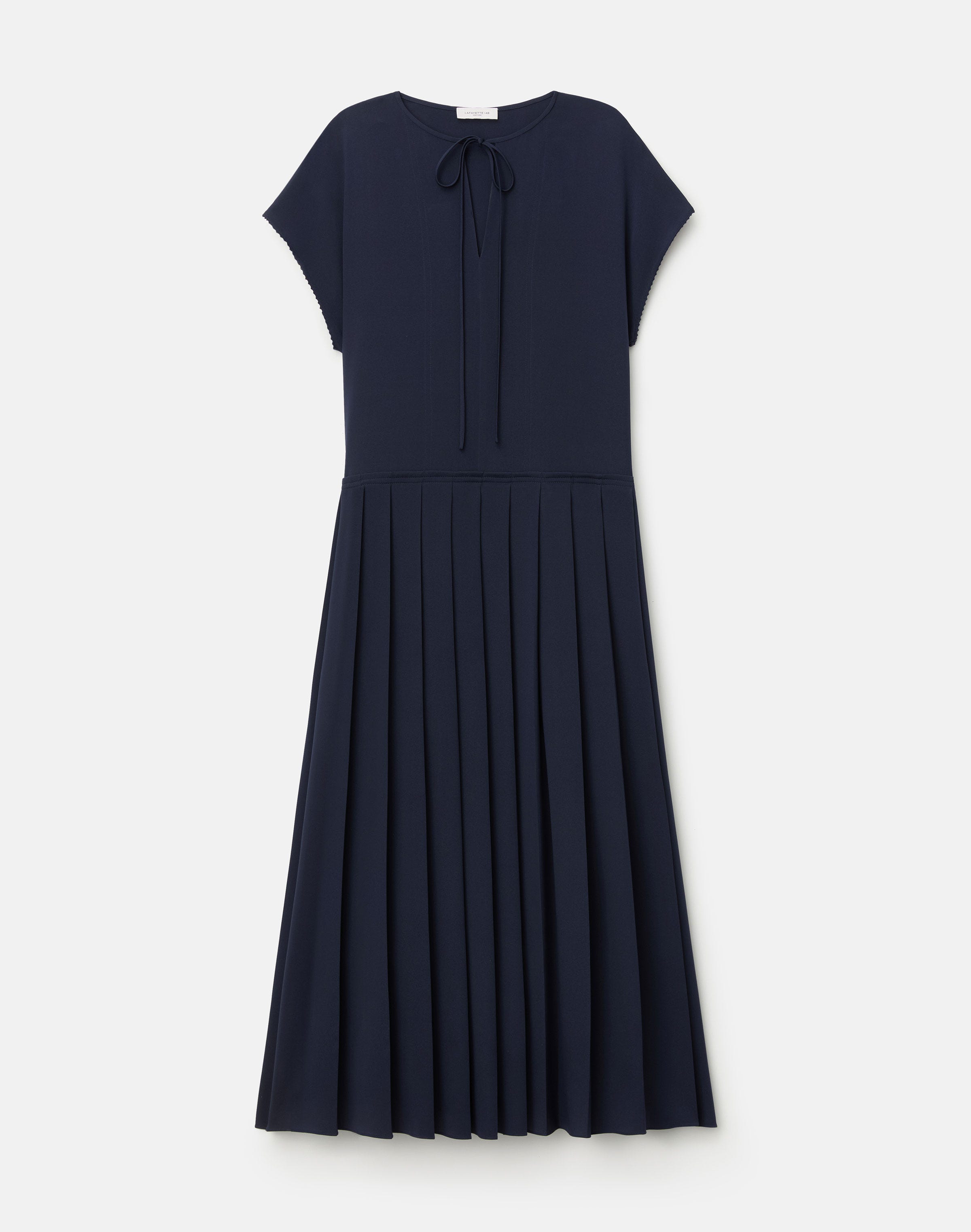 Organic Silk Stretch Georgette Pleated Dress