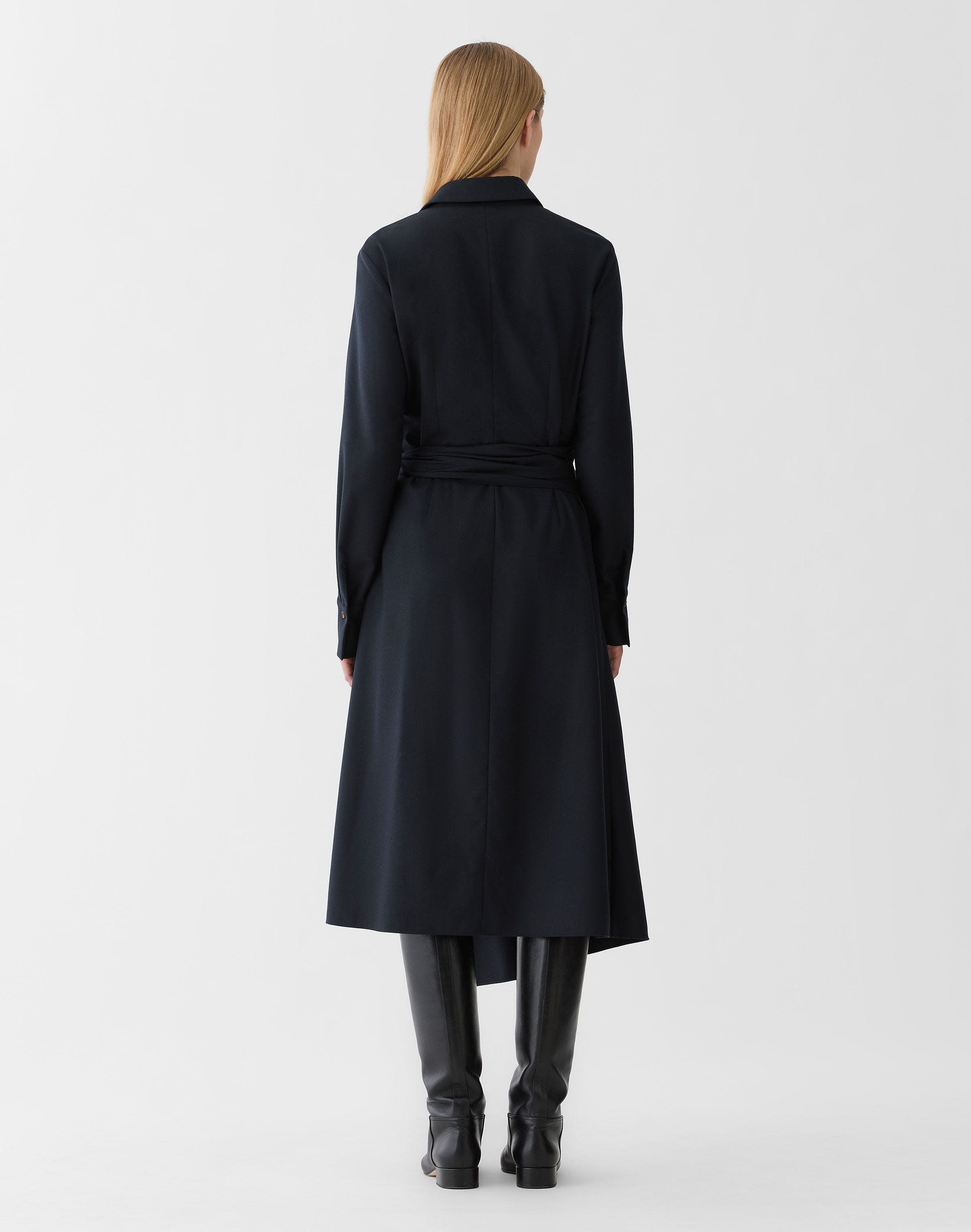 Responsible Brushed Wool Wrap Shirtdress
