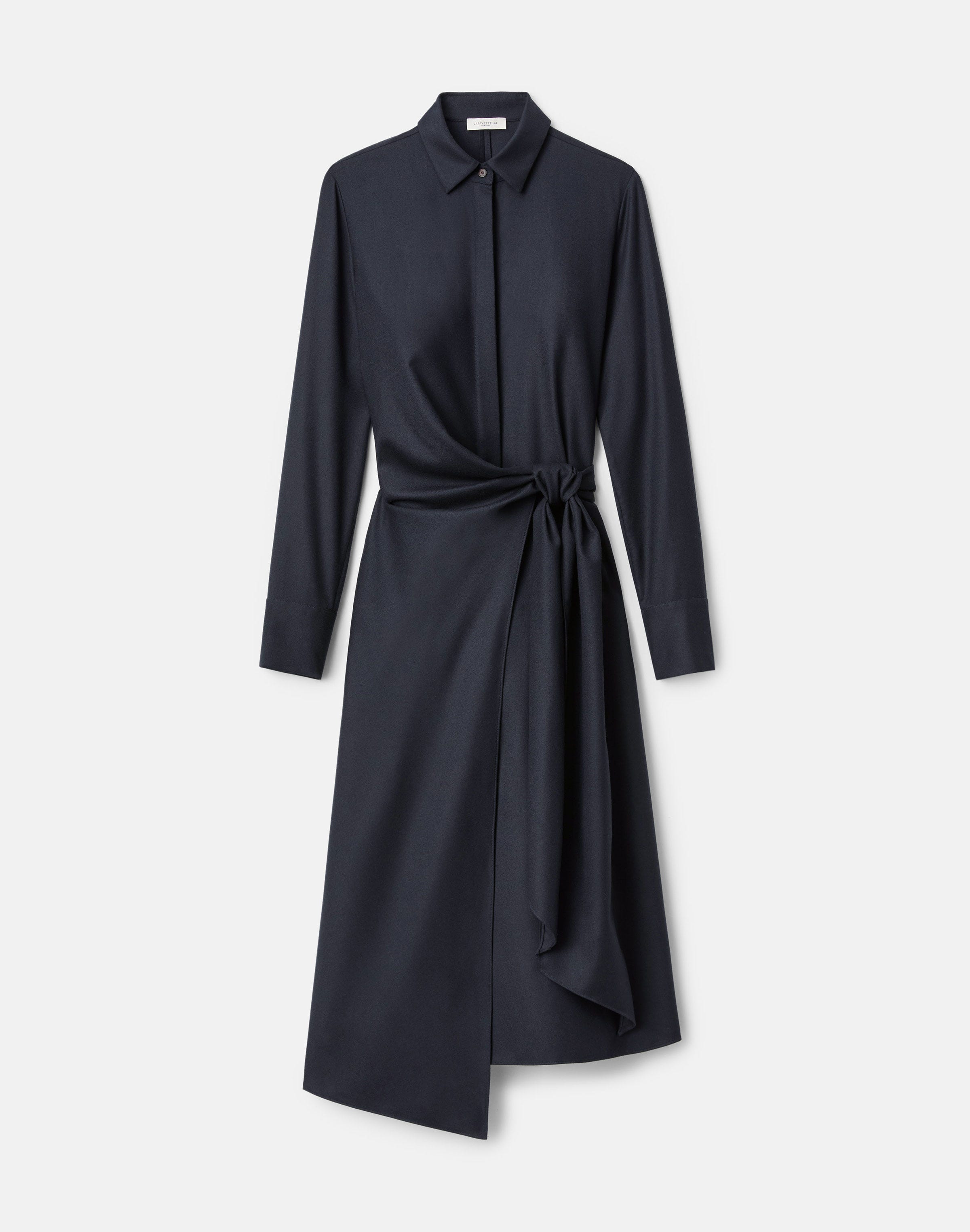 Responsible Brushed Wool Wrap Shirtdress