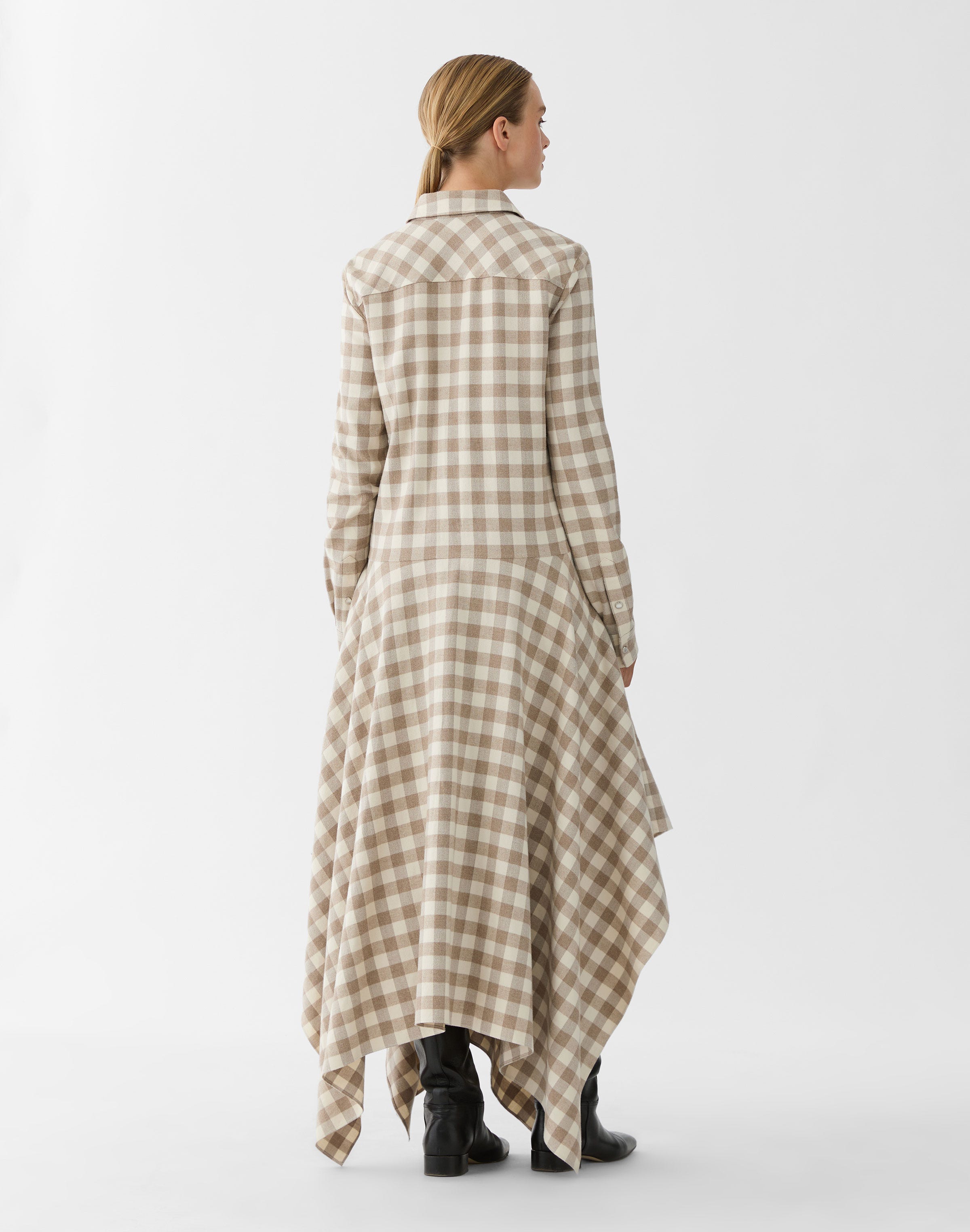 Buffalo Check Cotton Flannel Handkerchief Shirtdress